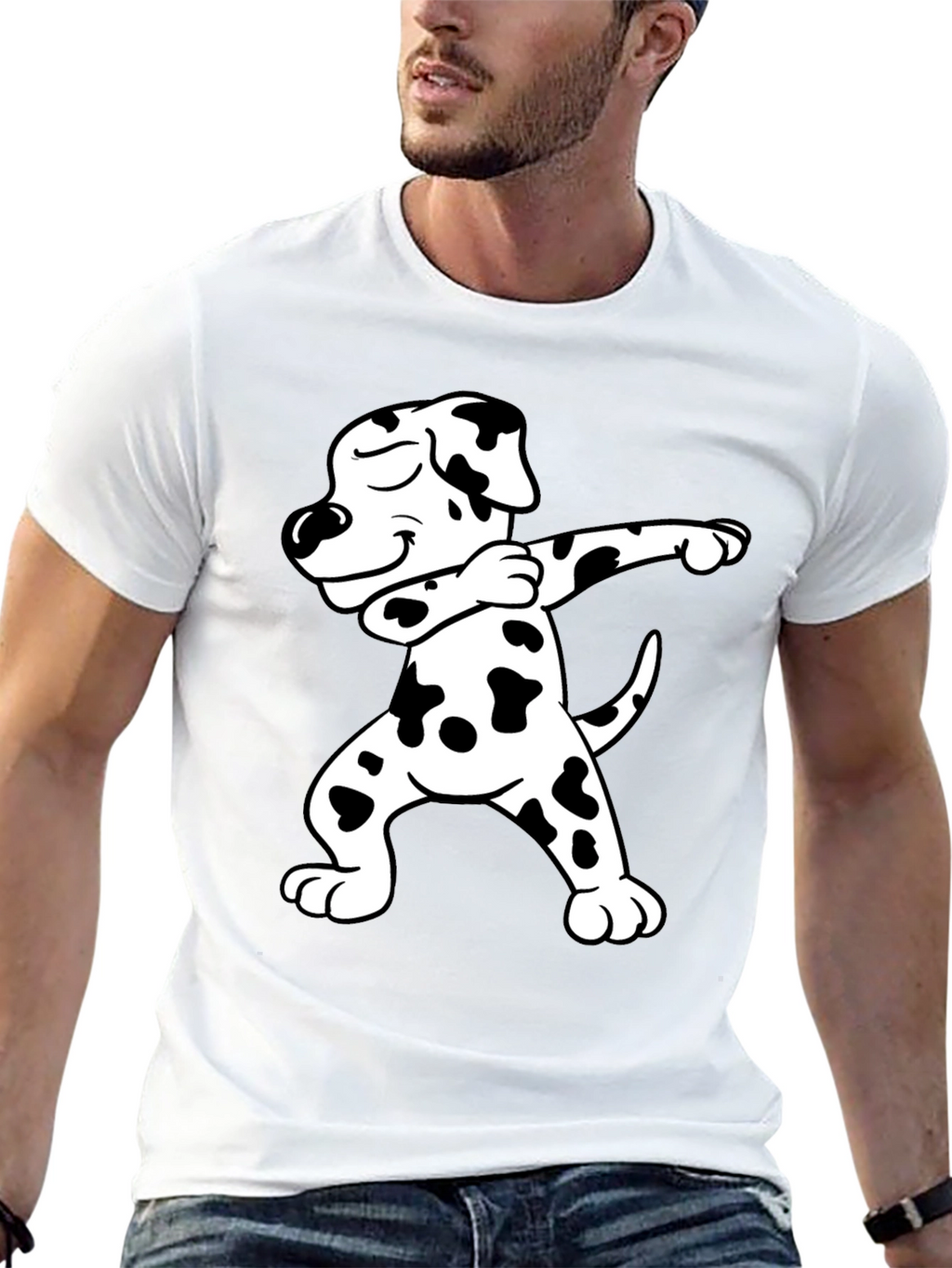 Dabbing Dalmatian Graphic Tee - Black