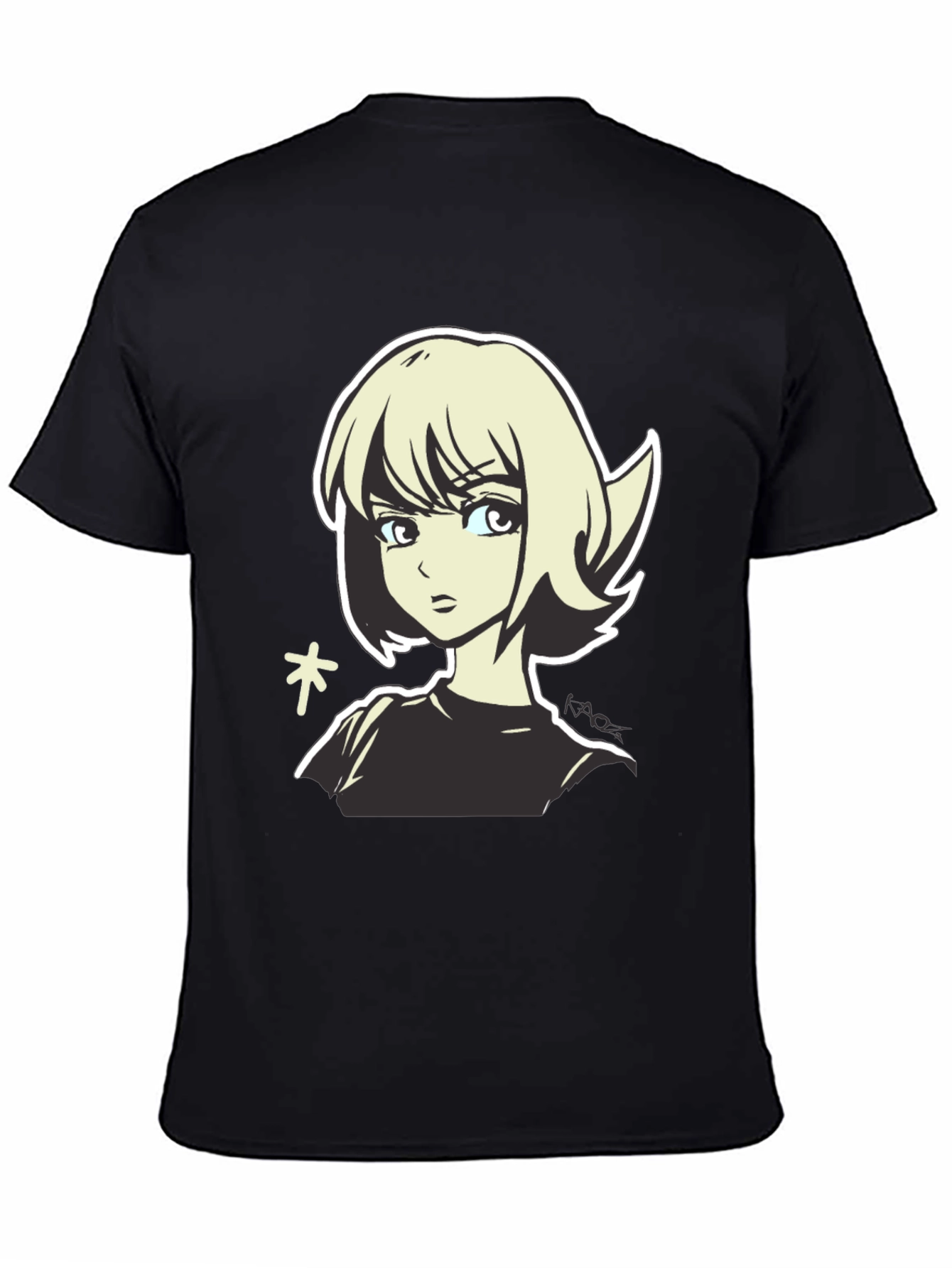 Anime Girl Graphic Tee - Casual Black T-Shirt