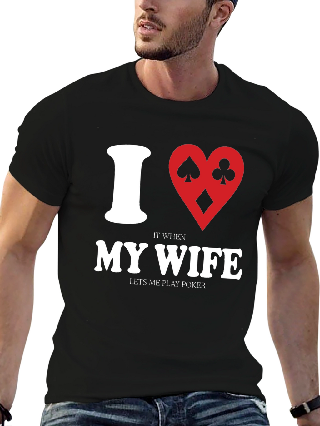 I Heart My Wife Poker Player Graphic T-Shirt