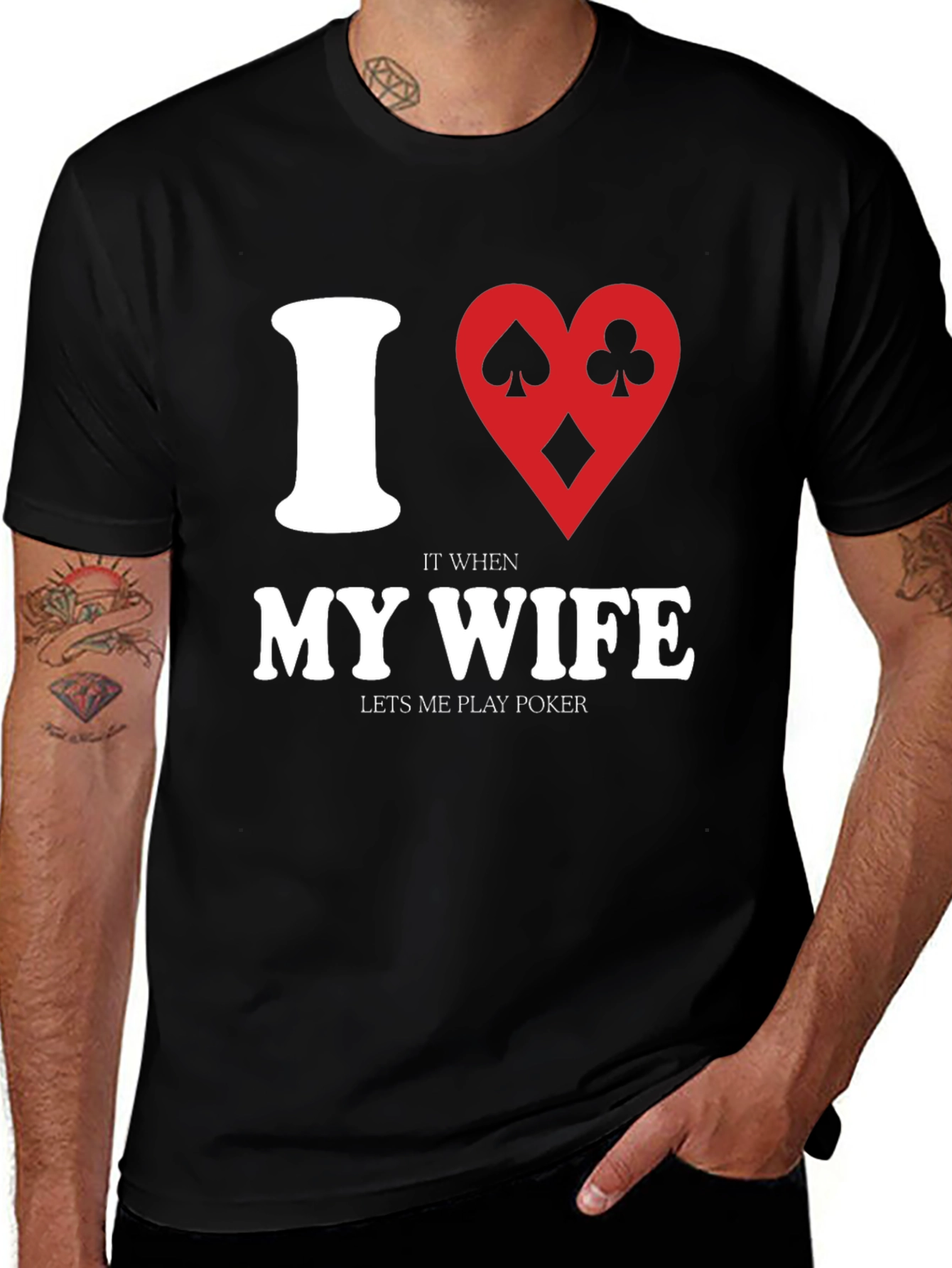 I Heart My Wife Poker Player Graphic T-Shirt