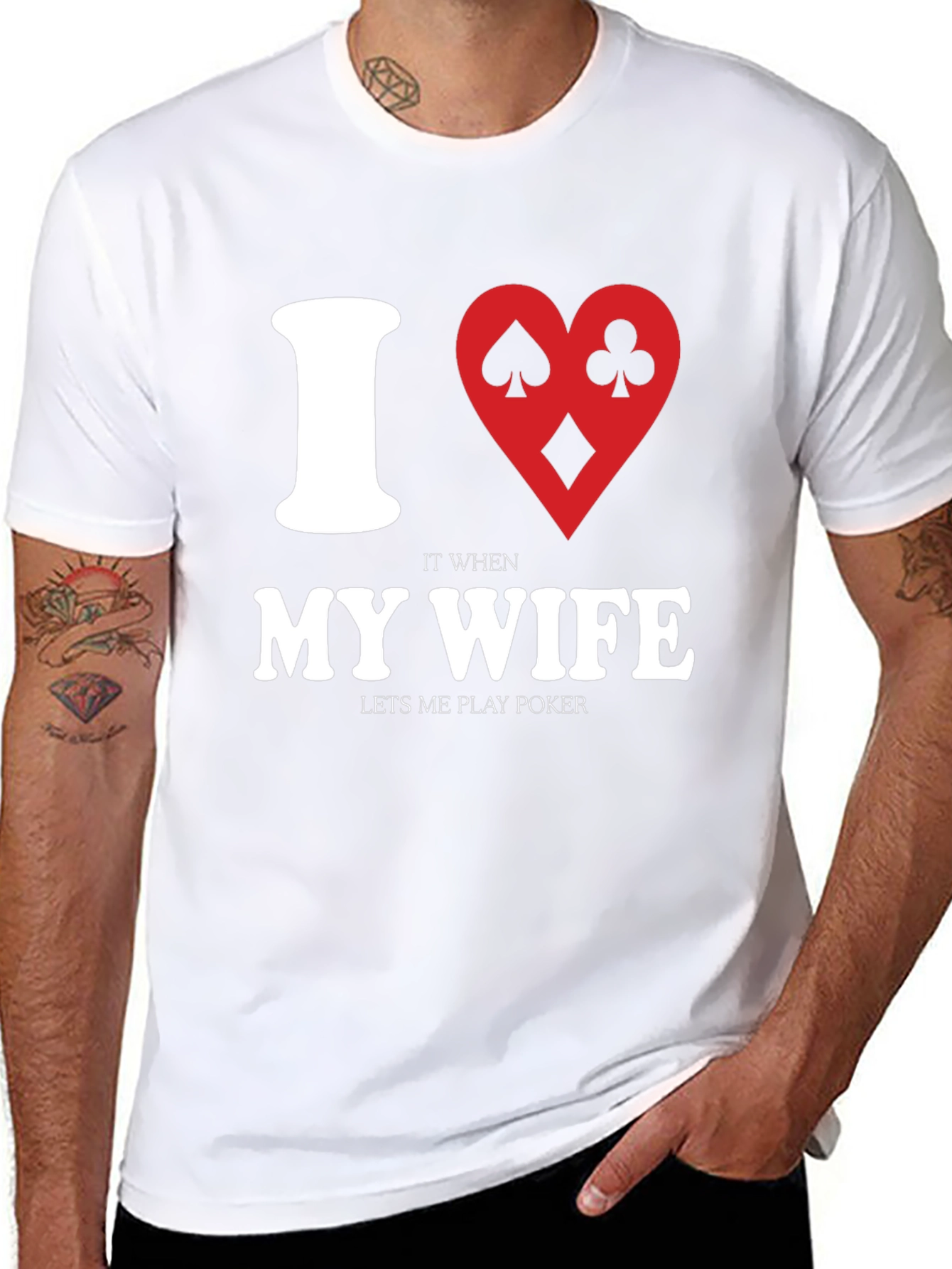 I Heart My Wife Poker Player Graphic T-Shirt