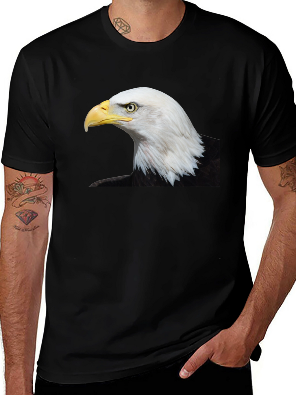 Bald Eagle Graphic Black T-Shirt