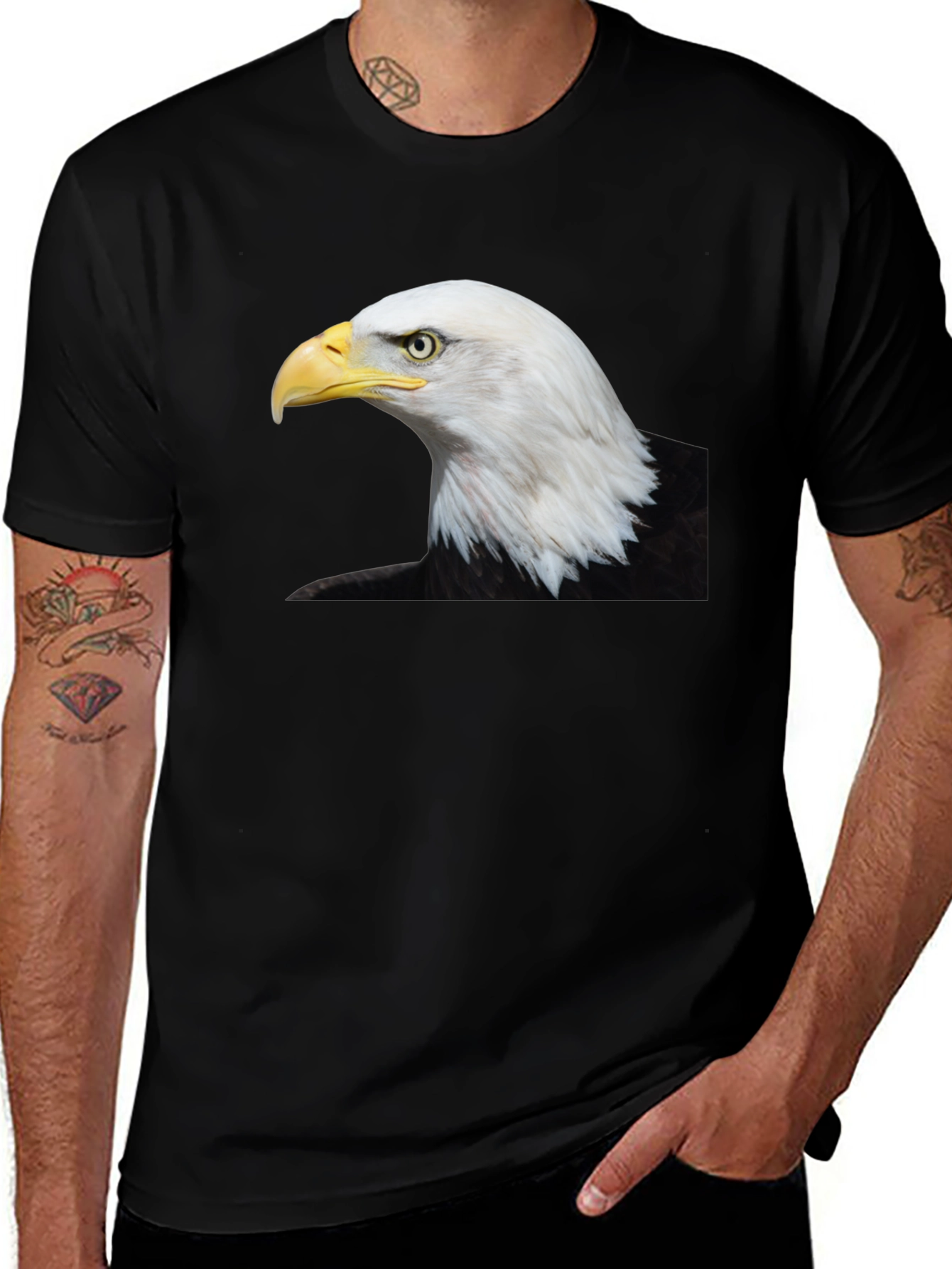 Bald Eagle Graphic Black T-Shirt