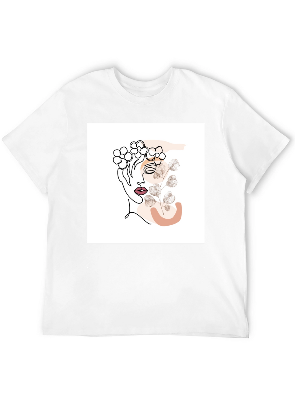 Abstract Floral Woman Graphic Black T-Shirt