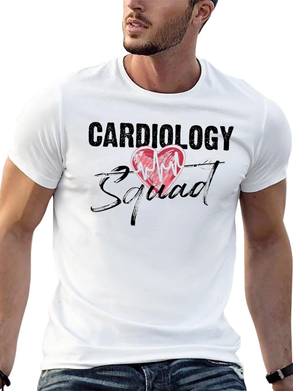 Cardiology Squad Graphic Tee - Heartbeat Design
