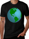 Earth Graphic T-Shirt - Black Crew Neck Tee