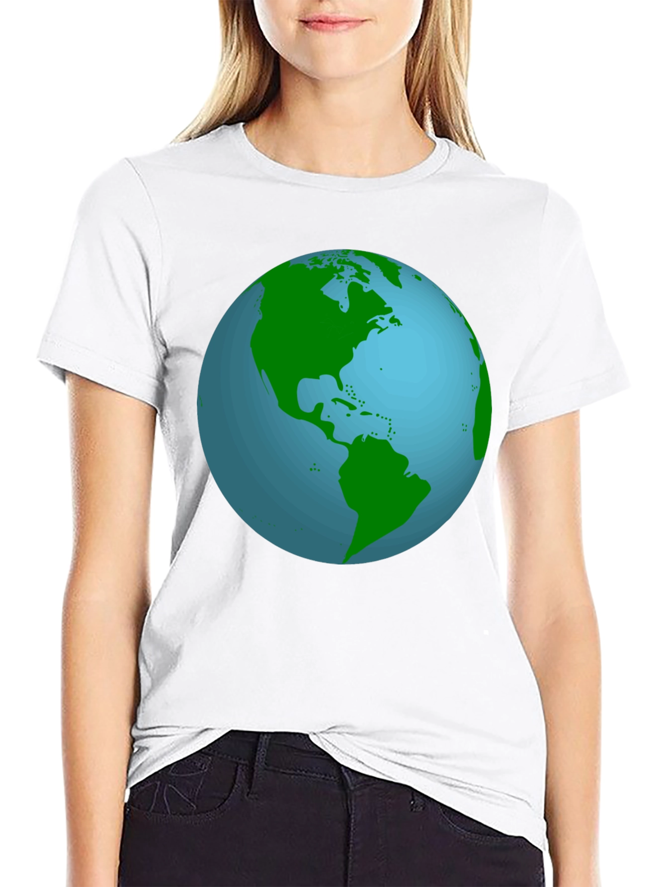 Earth Graphic T-Shirt - Black Crew Neck Tee