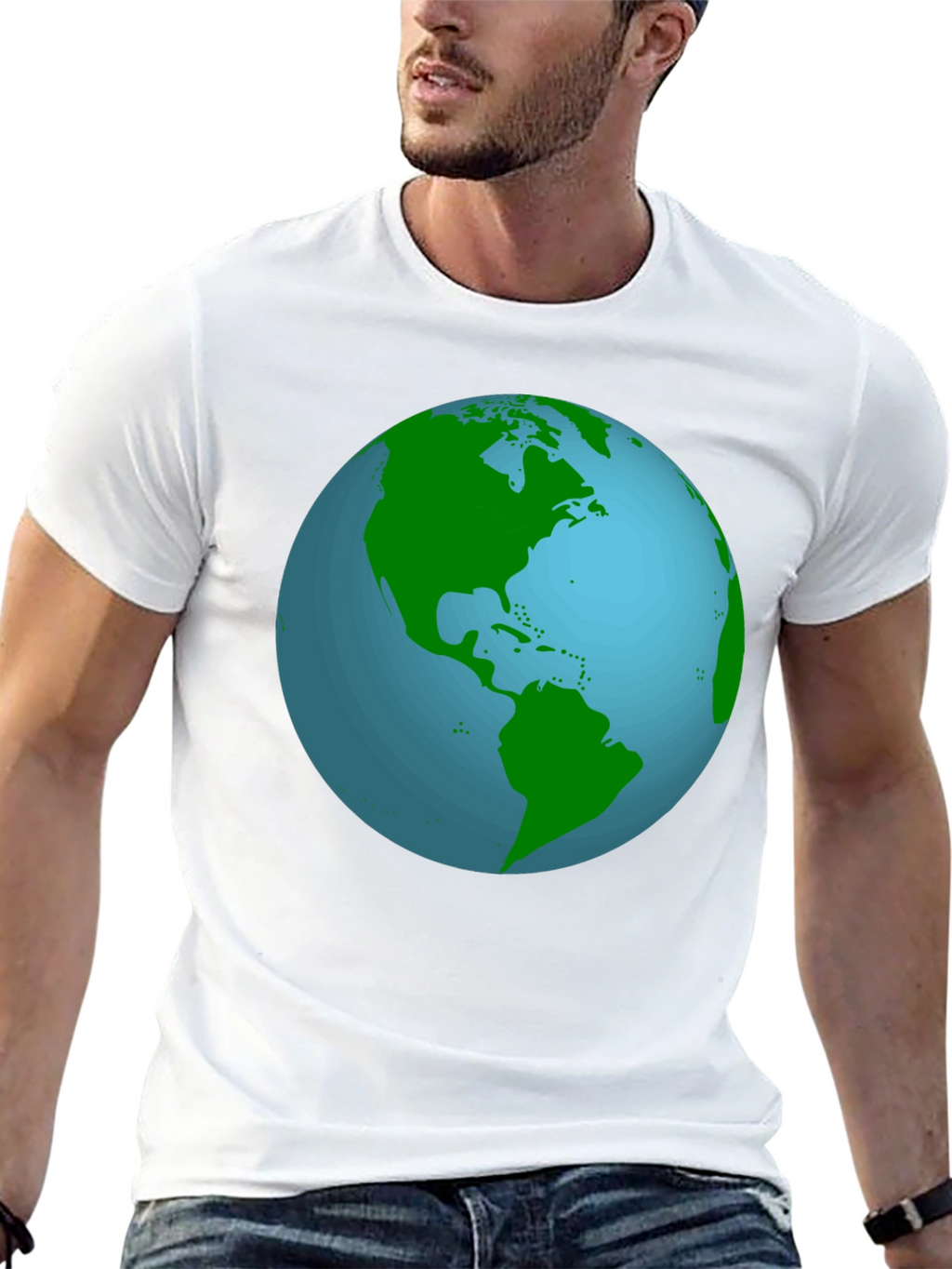 Earth Graphic T-Shirt - Black Crew Neck Tee