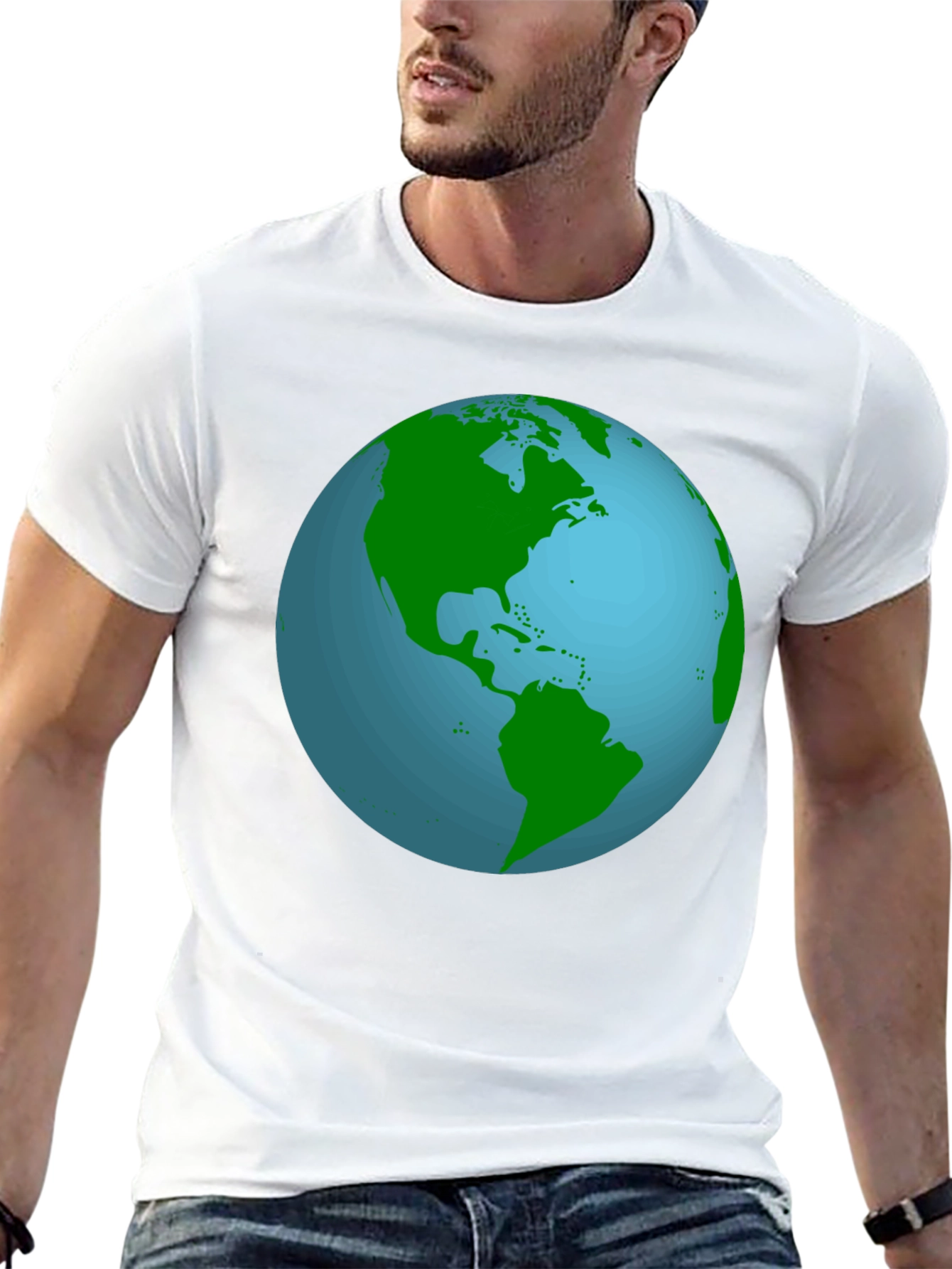 Earth Graphic T-Shirt - Black Crew Neck Tee