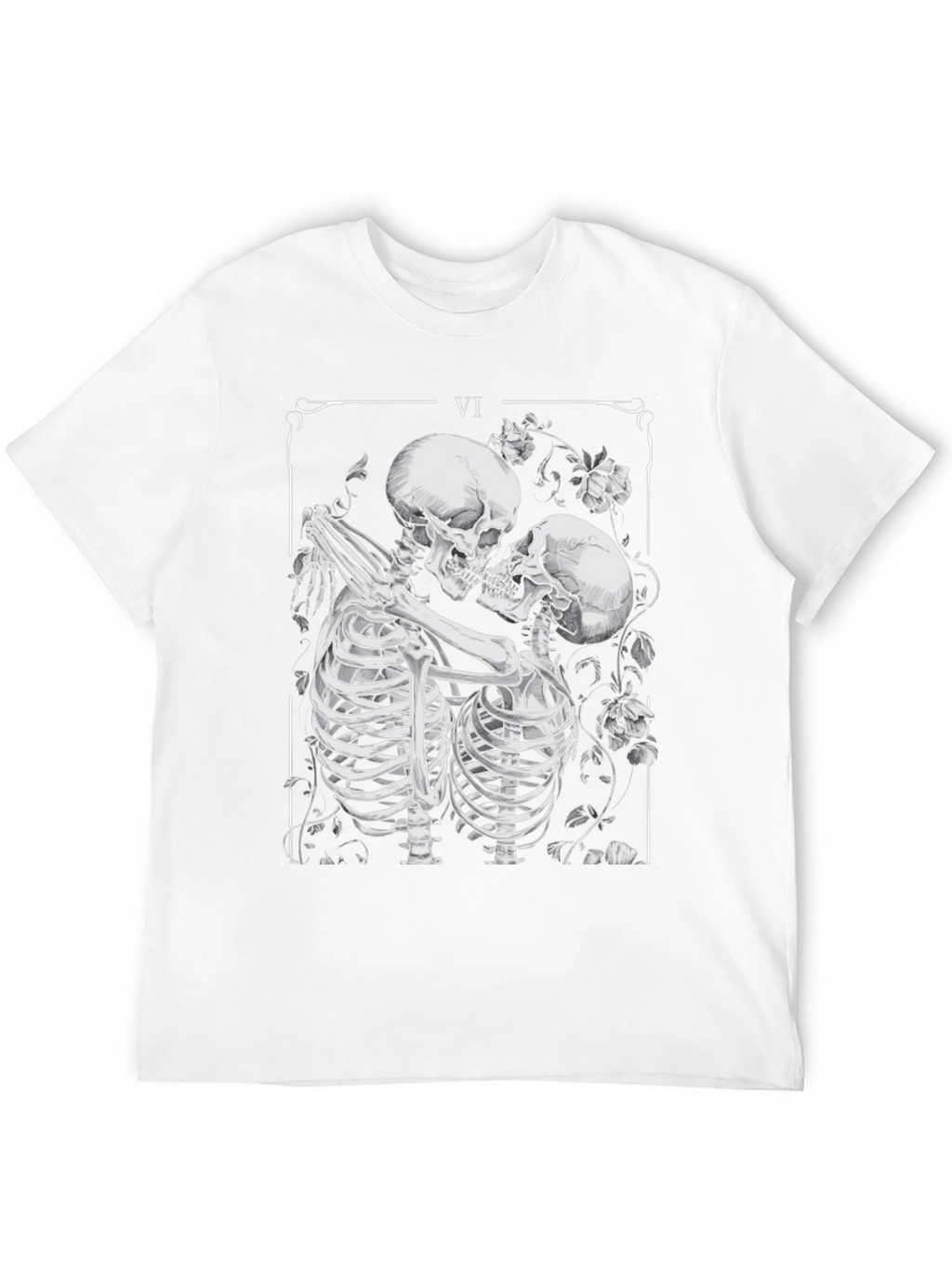 Skeleton Lovers Tarot Card Graphic T-Shirt