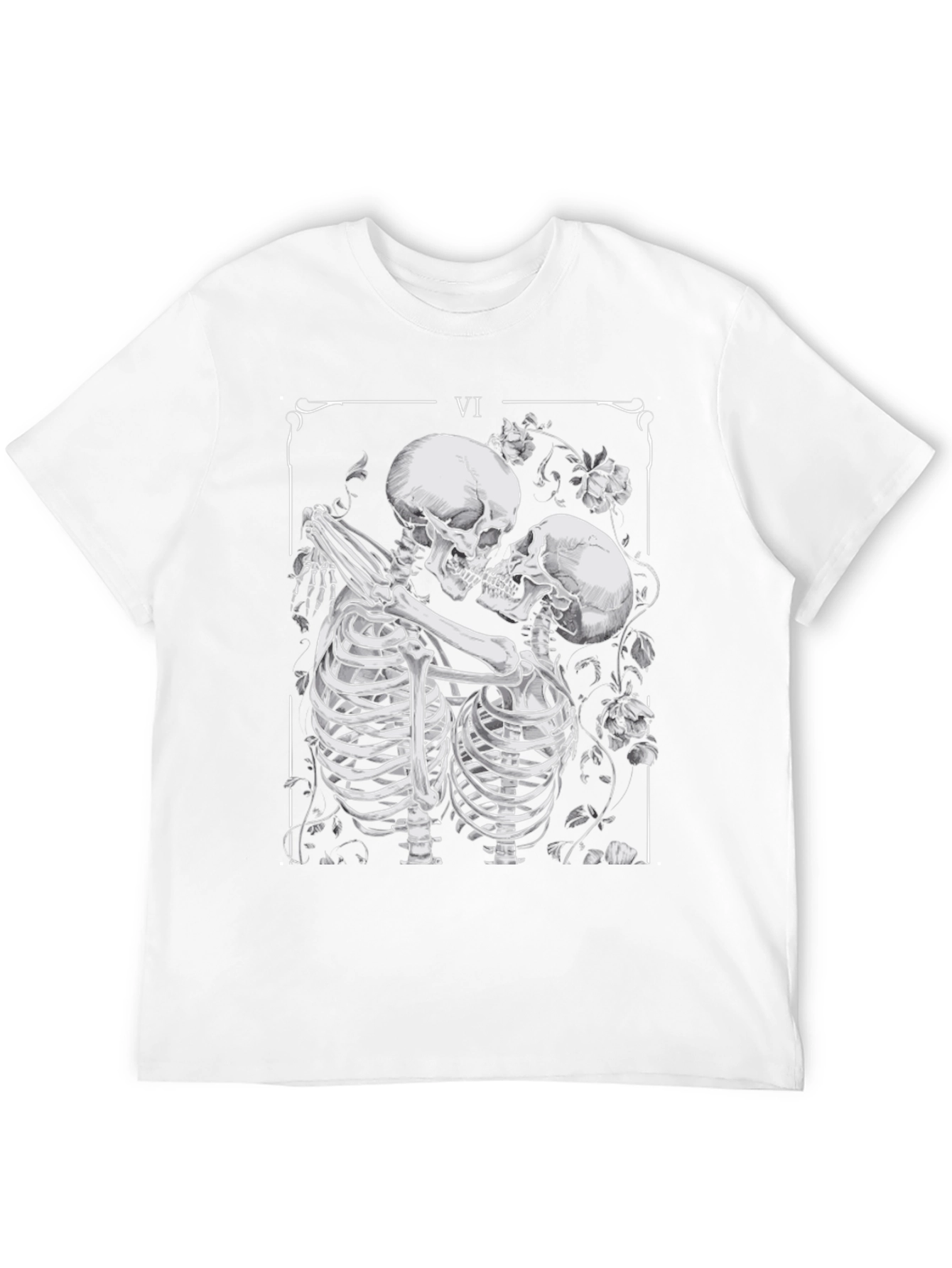 Skeleton Lovers Tarot Card Graphic T-Shirt