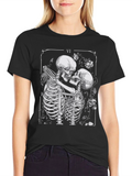 Skeleton Lovers Tarot Card Graphic T-Shirt