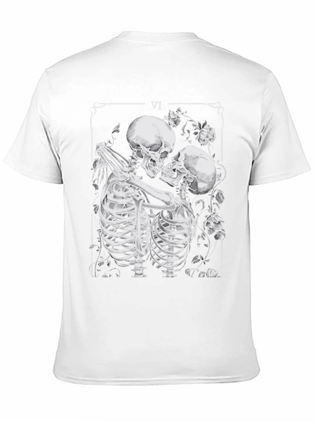 Skeleton Lovers Tarot Card Graphic T-Shirt
