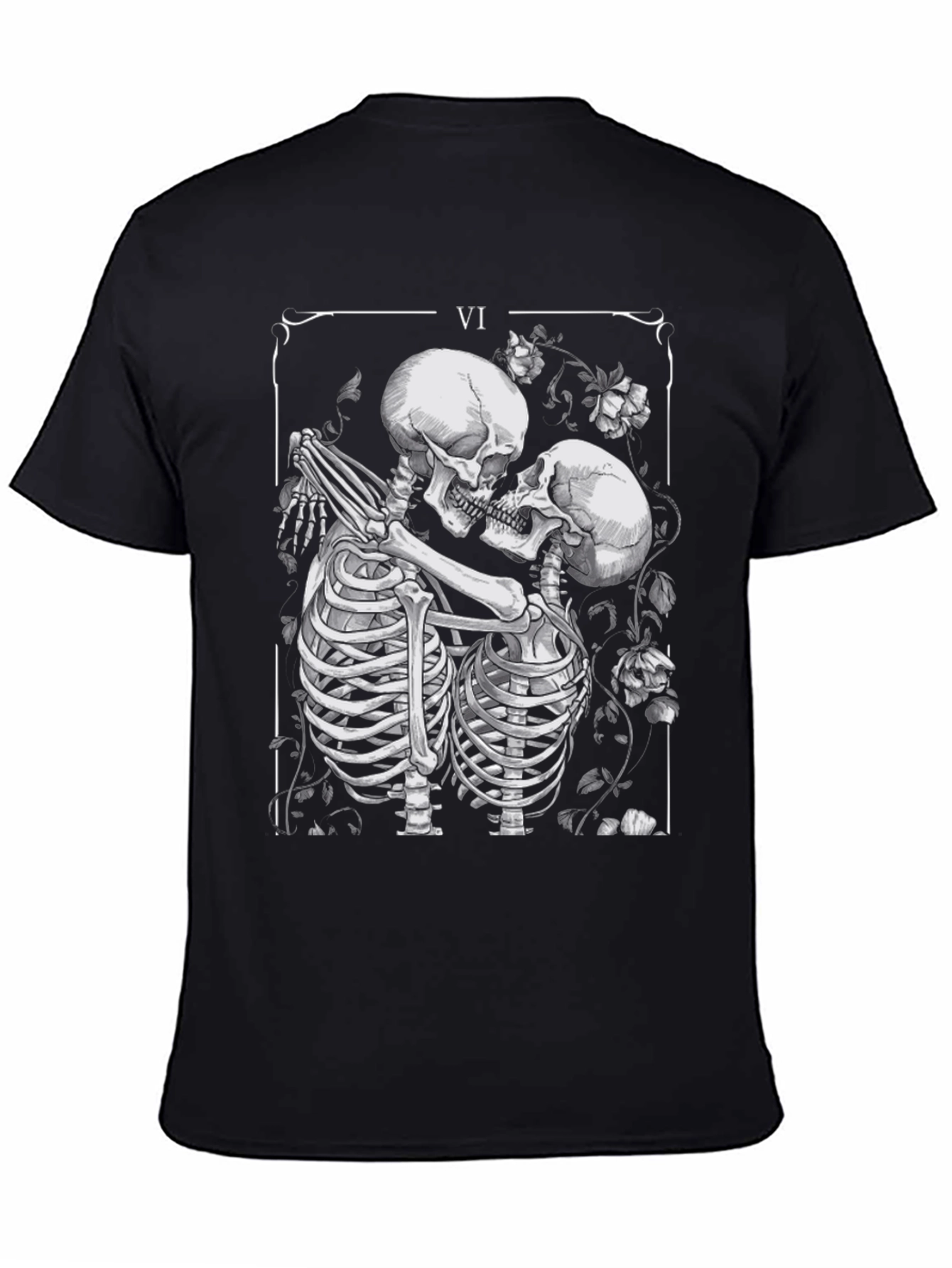 Skeleton Lovers Tarot Card Graphic T-Shirt