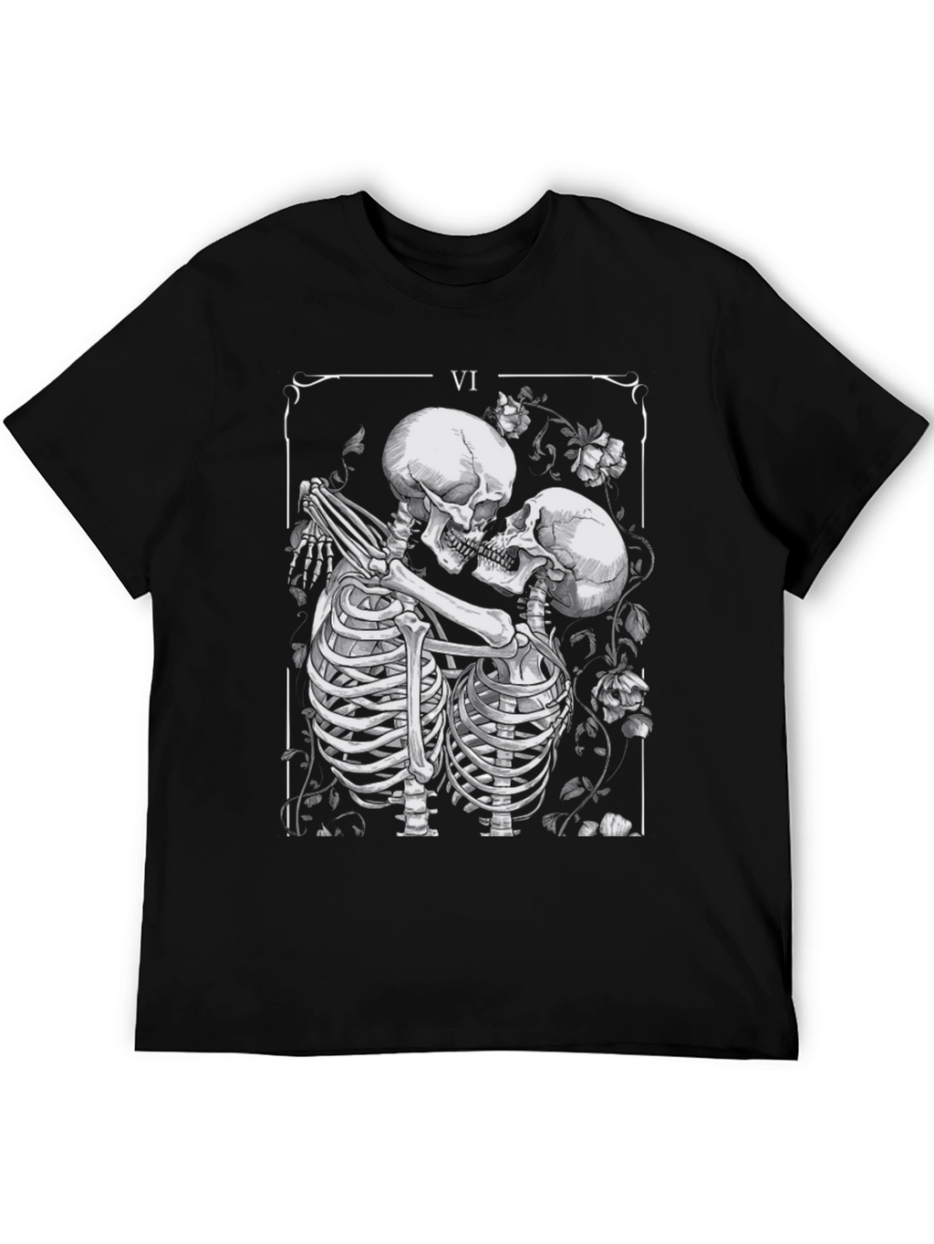 Skeleton Lovers Tarot Card Graphic T-Shirt