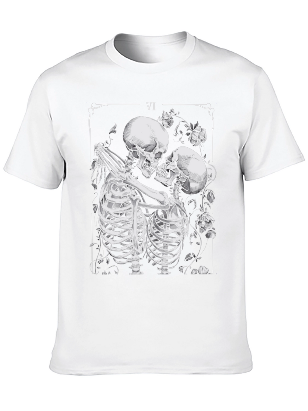Skeleton Lovers Tarot Card Graphic T-Shirt