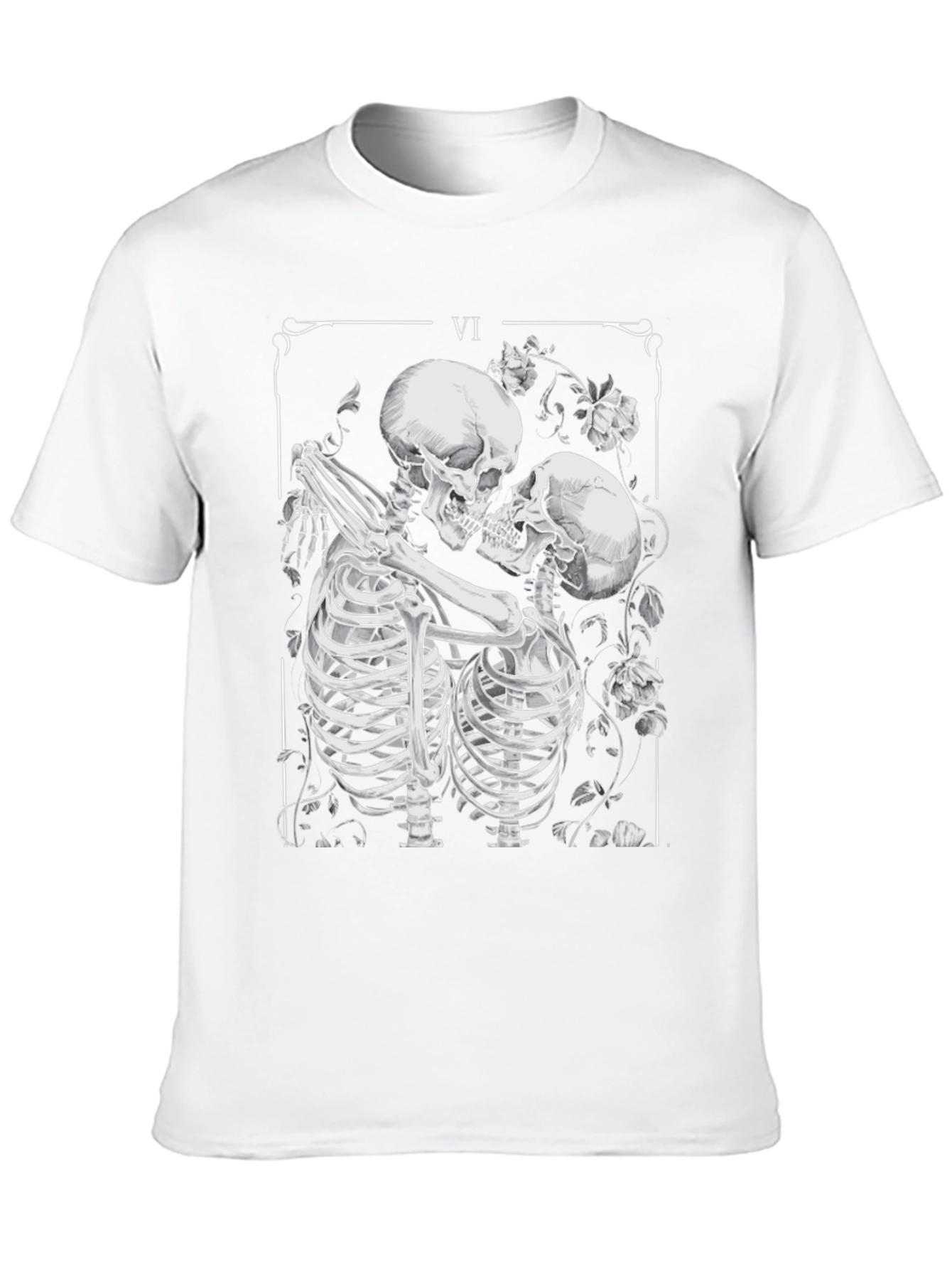 Skeleton Lovers Tarot Card Graphic T-Shirt
