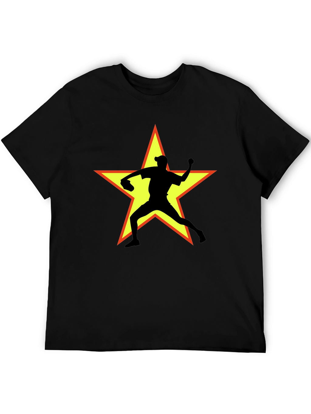 Star Pitcher Graphic T-Shirt - Black