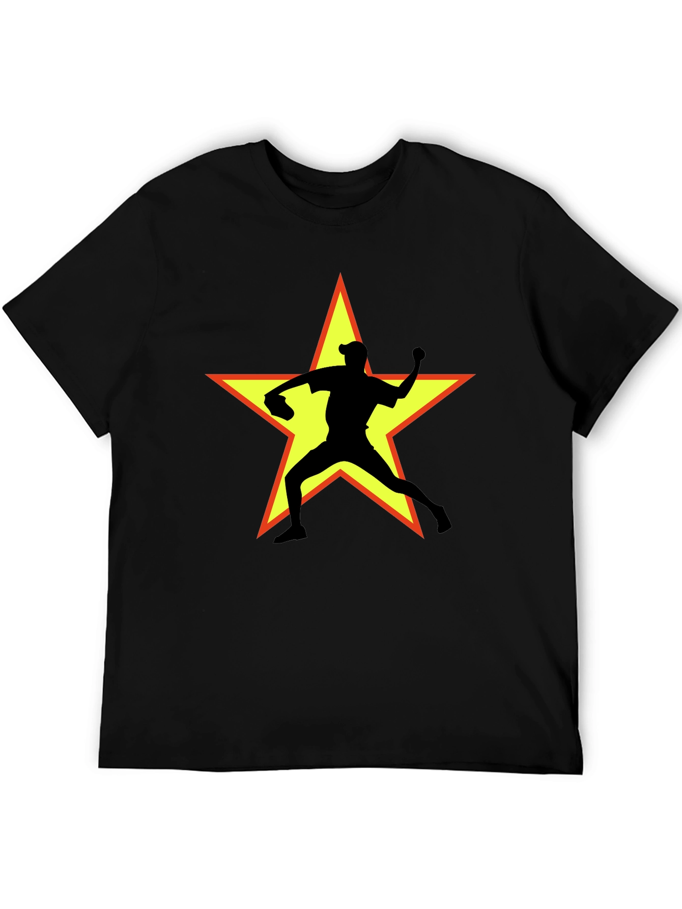 Star Pitcher Graphic T-Shirt - Black