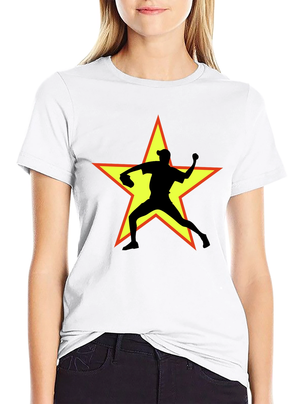 Star Pitcher Graphic T-Shirt - Black