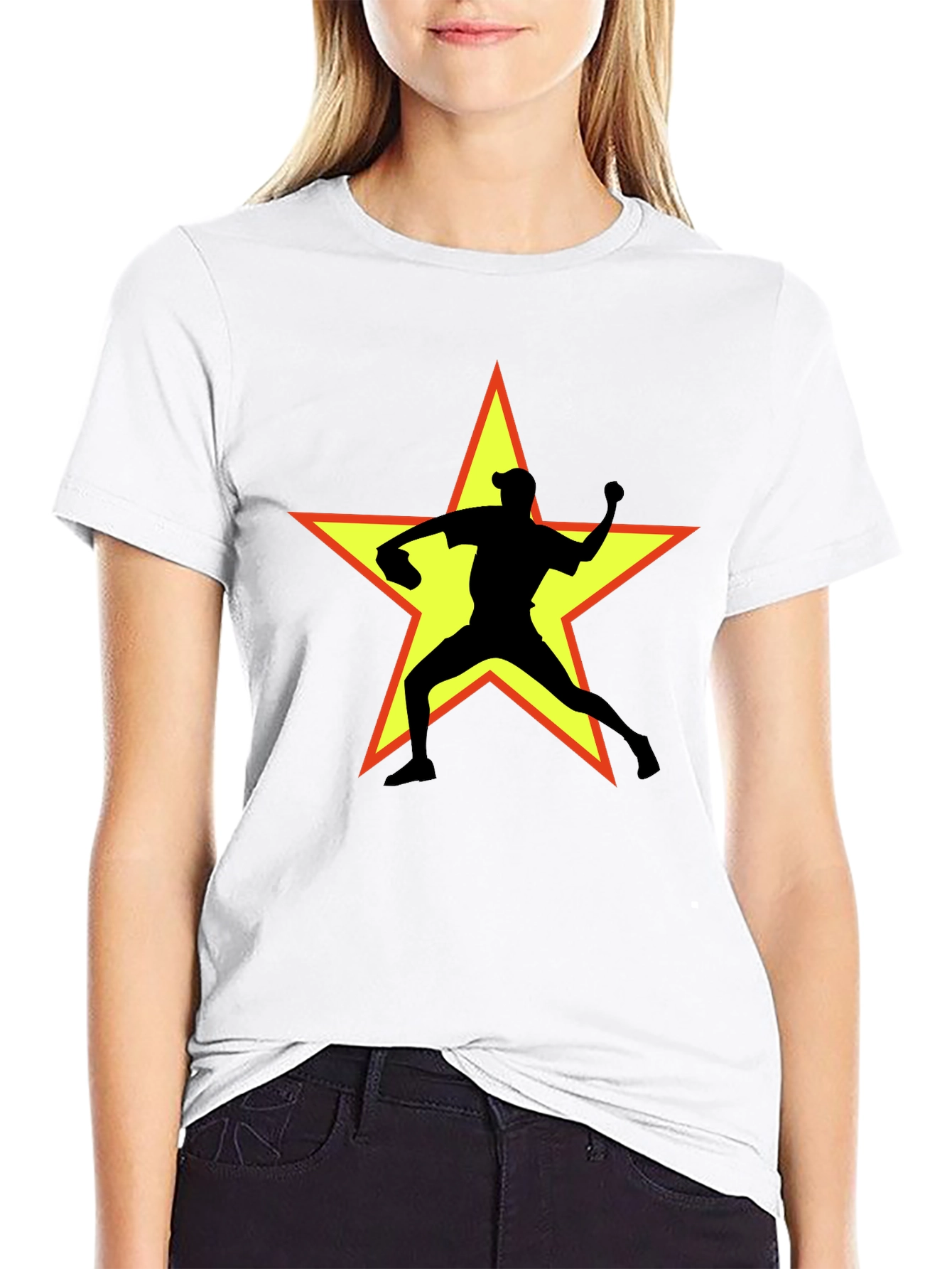Star Pitcher Graphic T-Shirt - Black