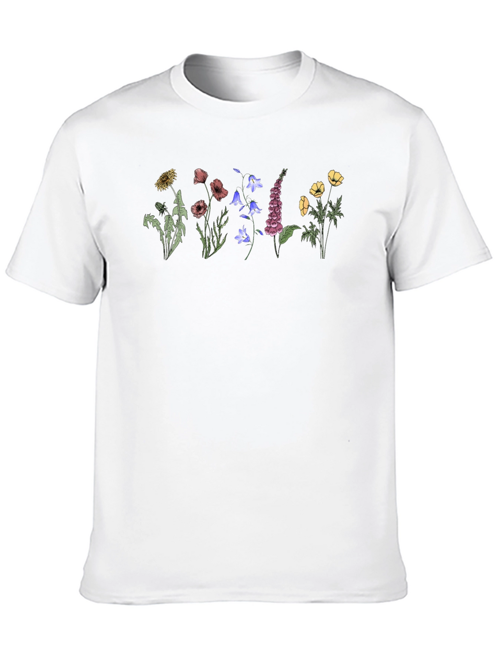 Botanical Print Black T-Shirt
