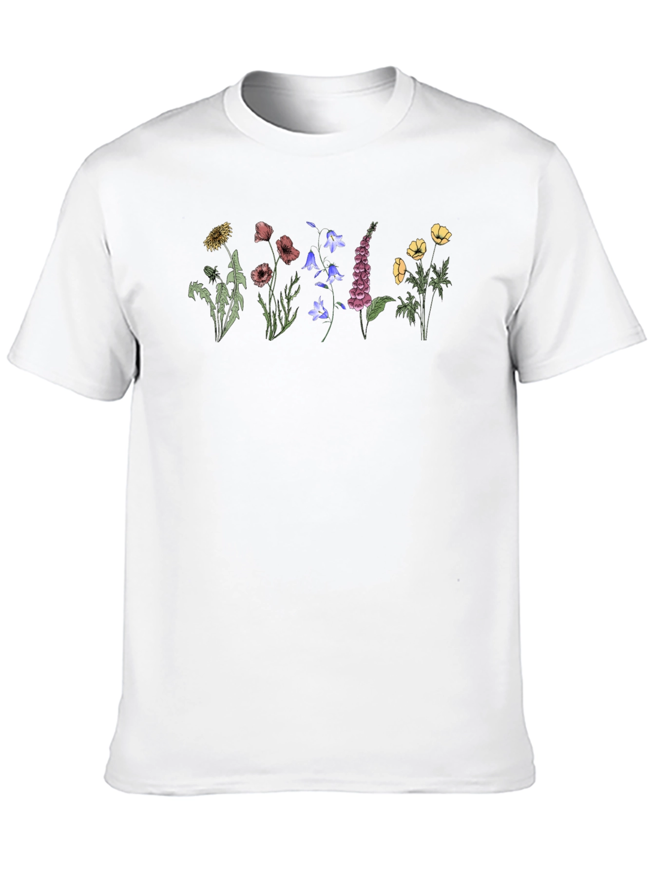 Botanical Print Black T-Shirt
