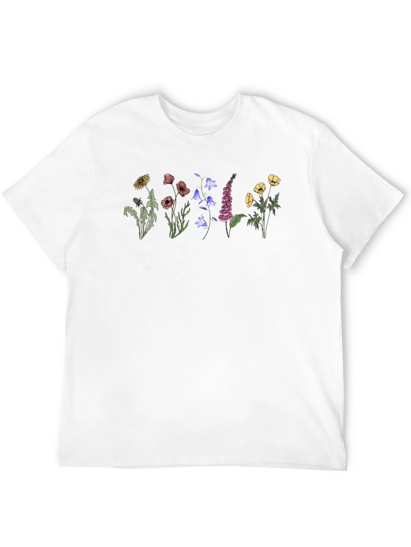 Botanical Print Black T-Shirt
