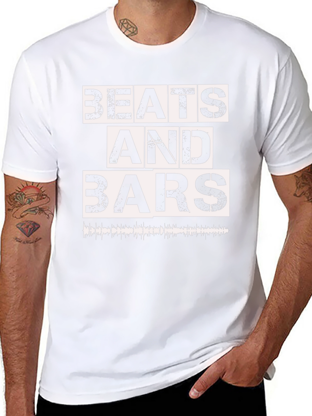 Beats and Bars Black Graphic T-Shirt