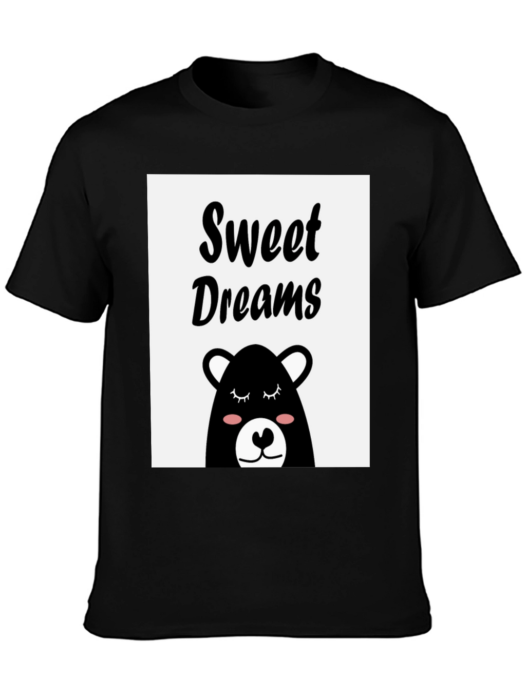 Sweet Dreams Bear Graphic Tee - Black
