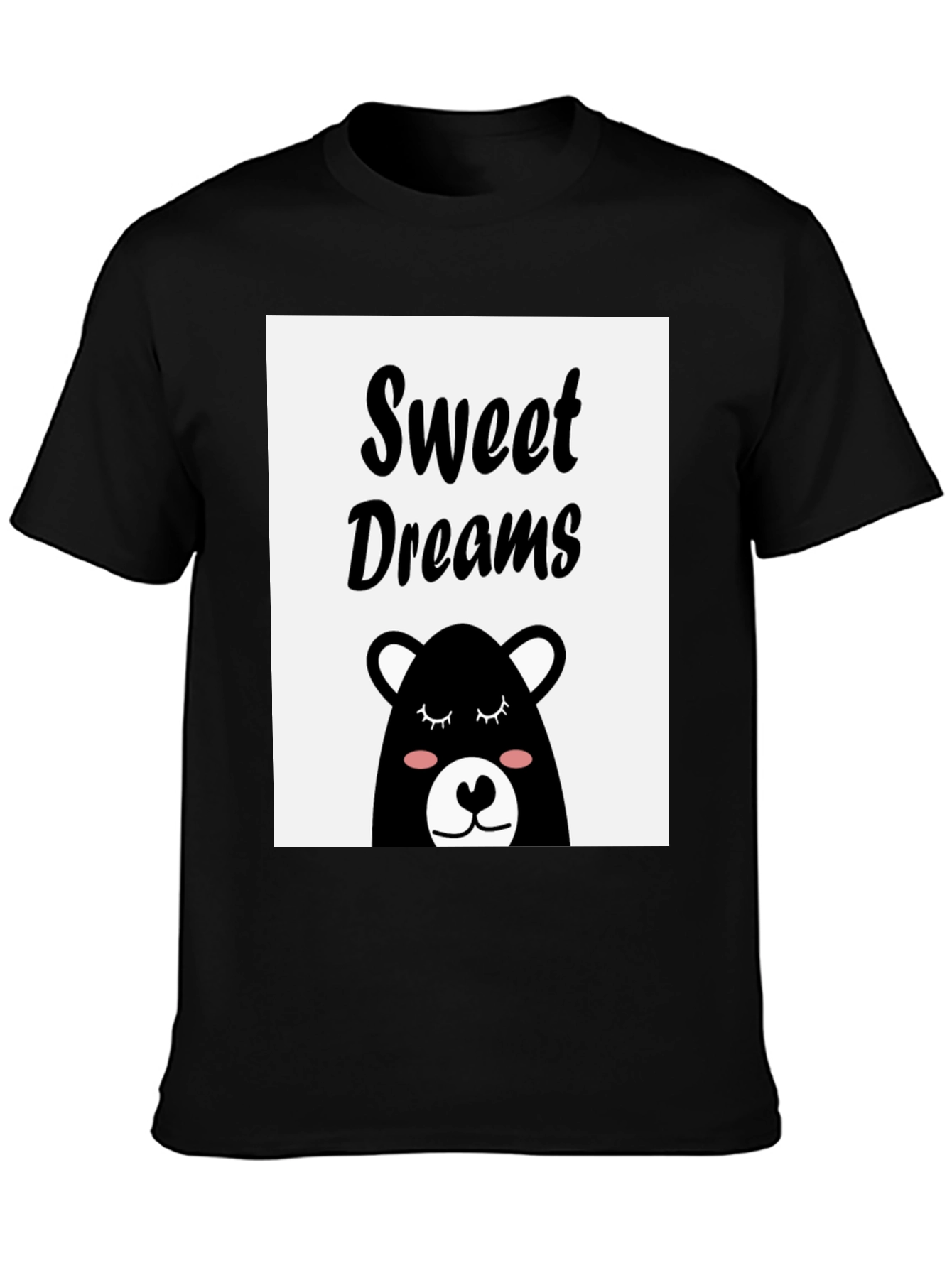 Sweet Dreams Bear Graphic Tee - Black
