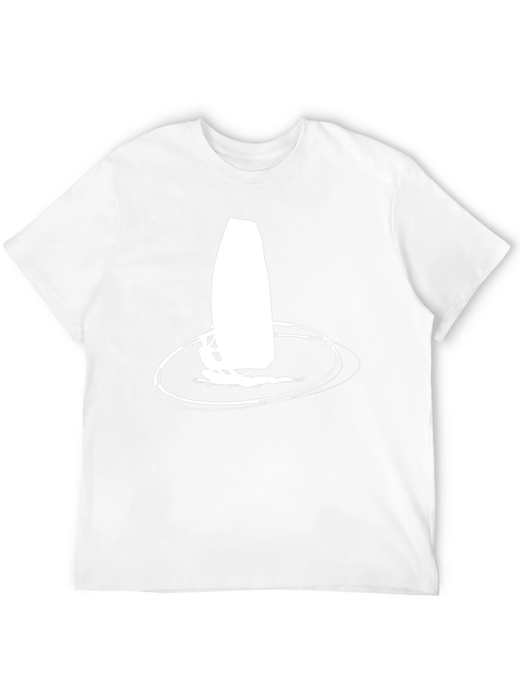 Black T-shirt with Windsurfing Graphic Print