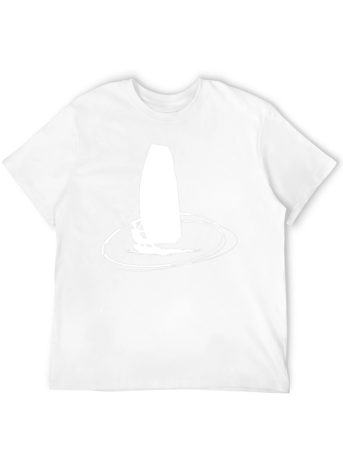 Black T-shirt with Windsurfing Graphic Print