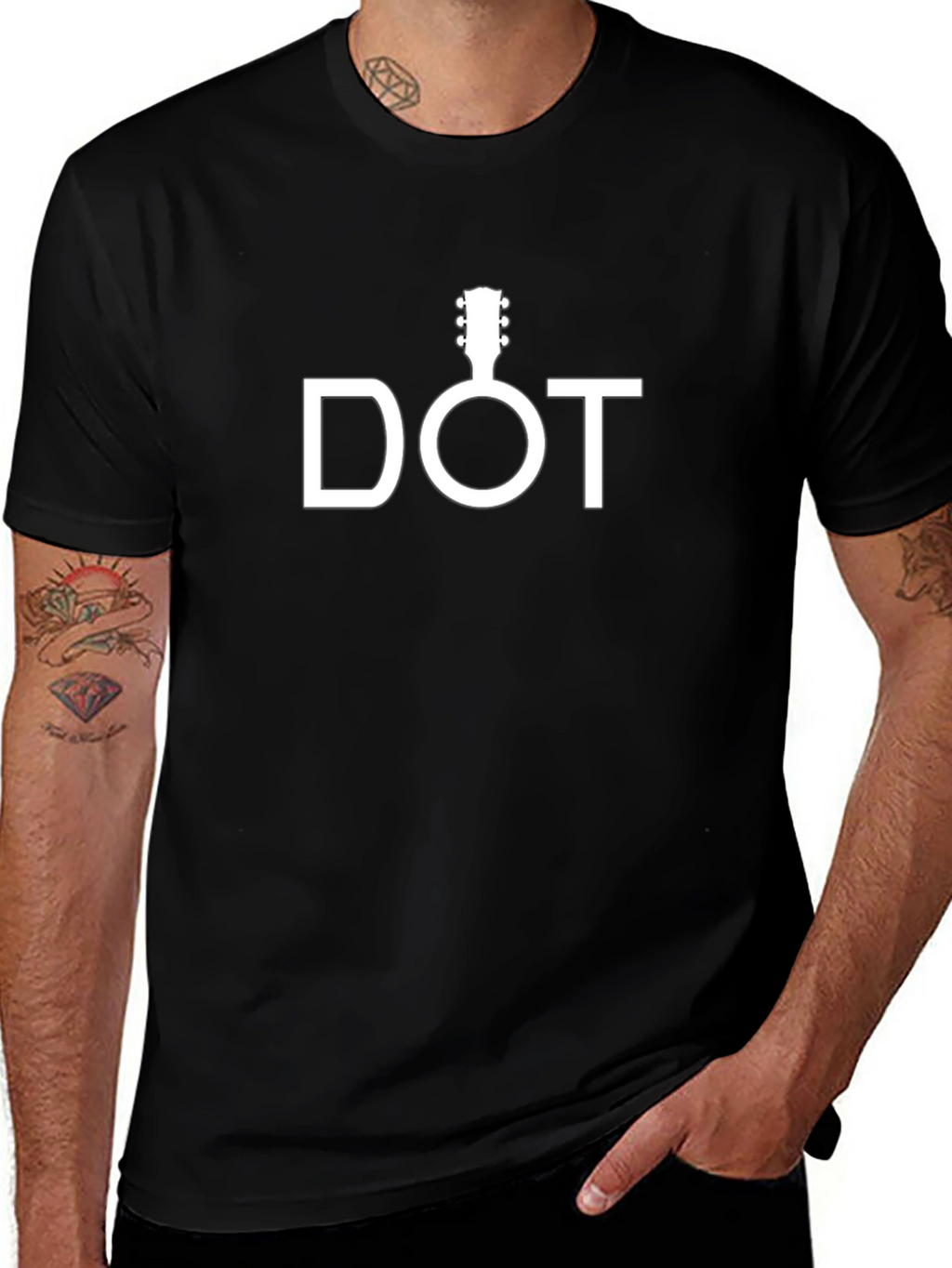 DOT Guitar Graphic Tee - Classic Black T-Shirt