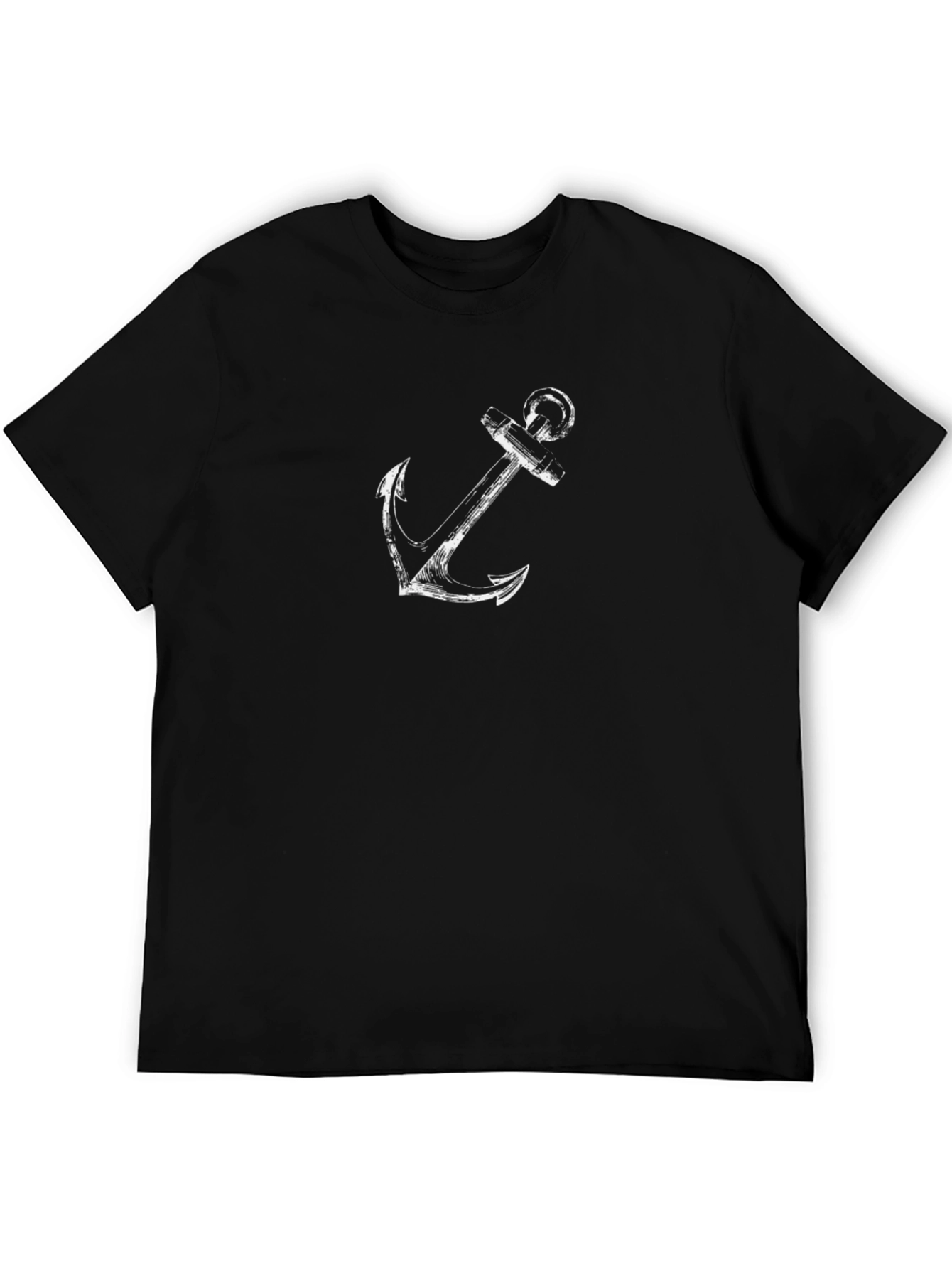 Anchor Graphic Print Black T-Shirt