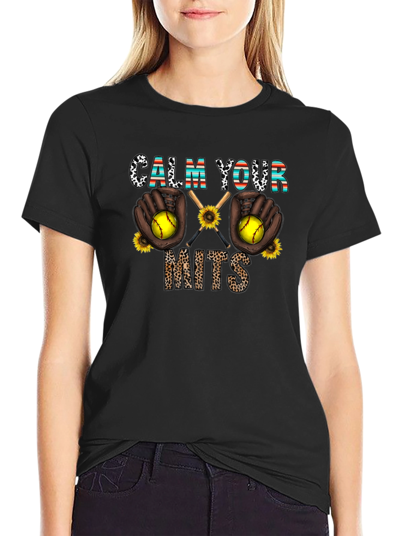 Calm Your Mits Softball Graphic Tee