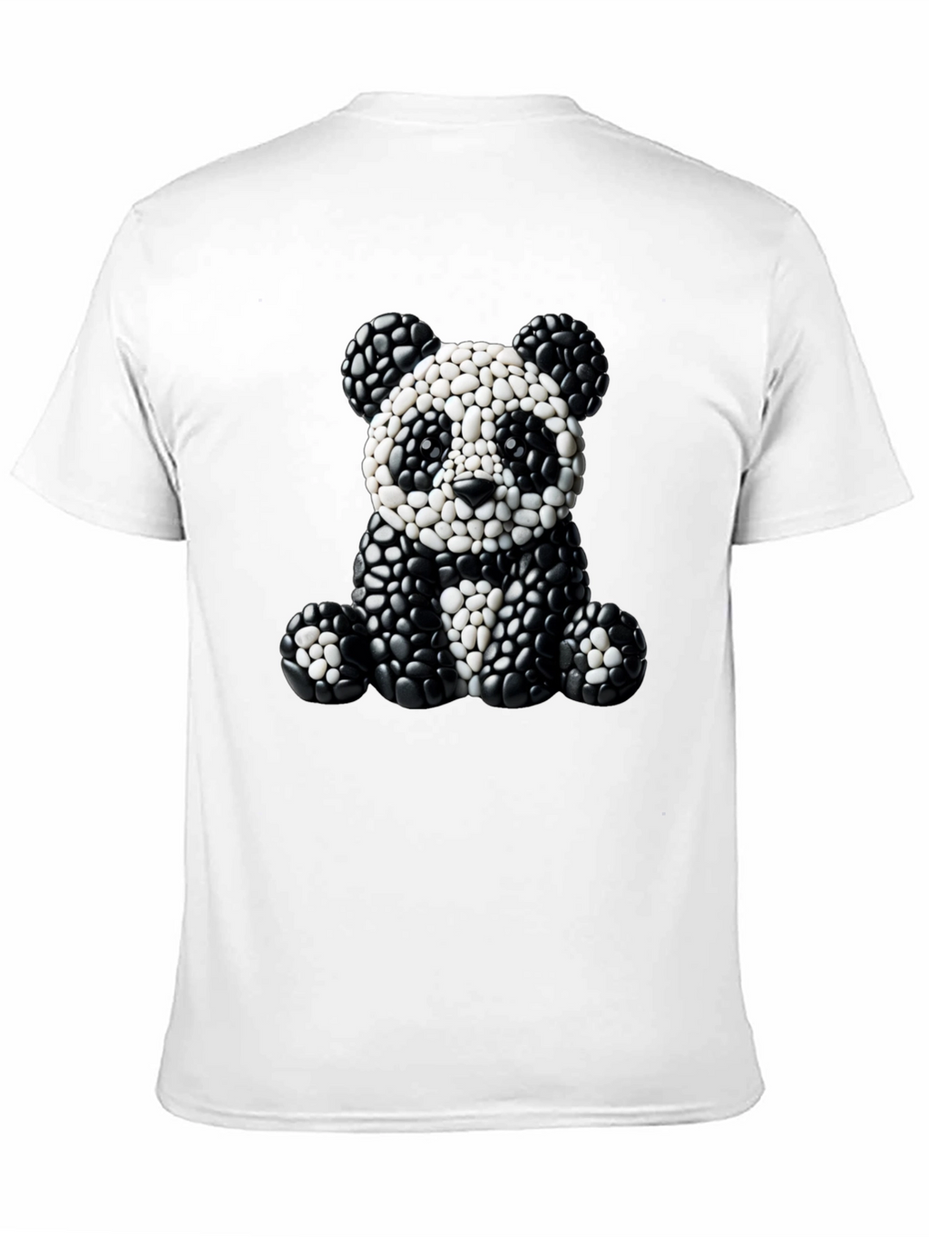 Panda Pebble Art Black T-Shirt