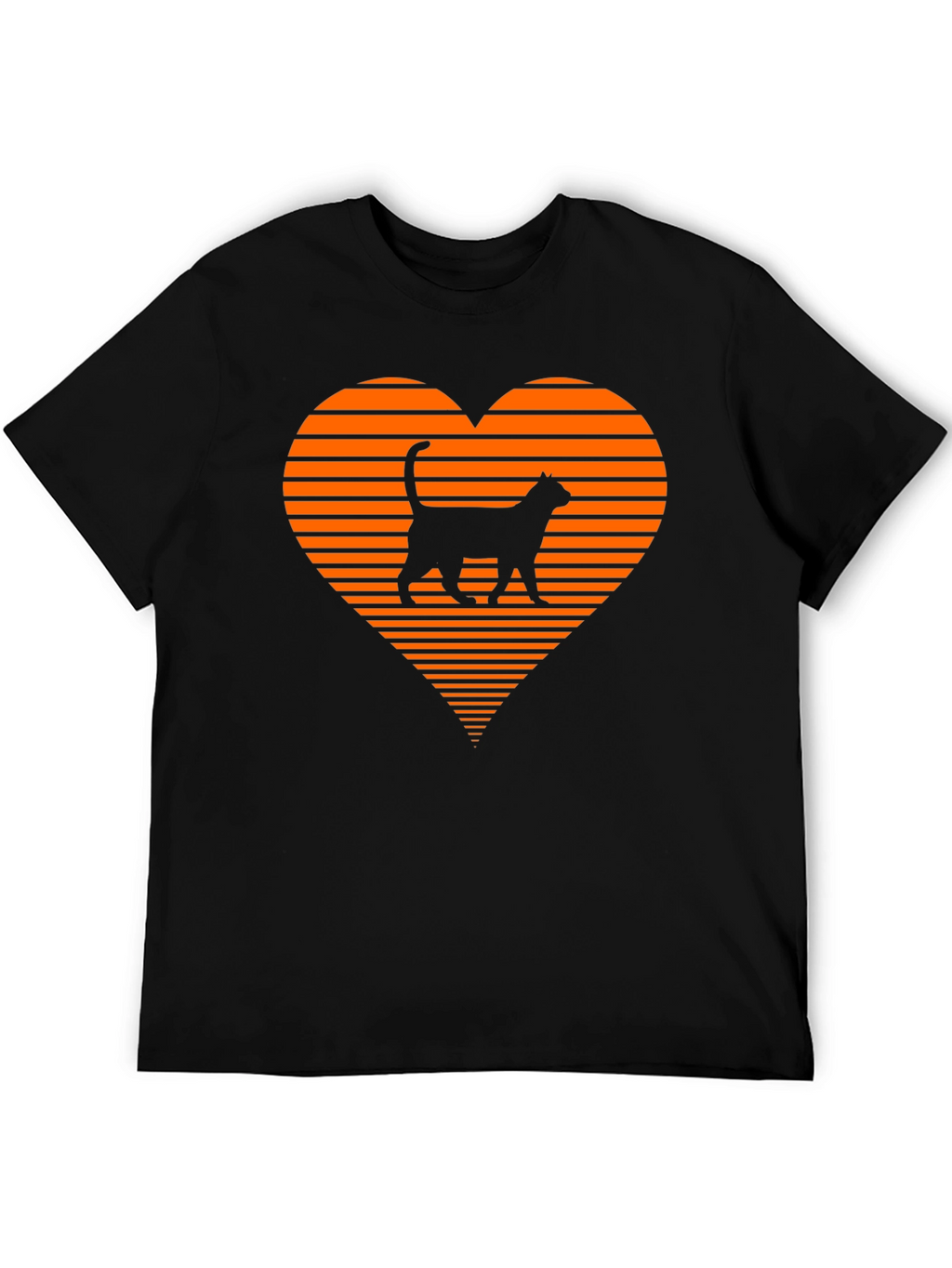 Retro Cat Lover T-Shirt - Heart Design