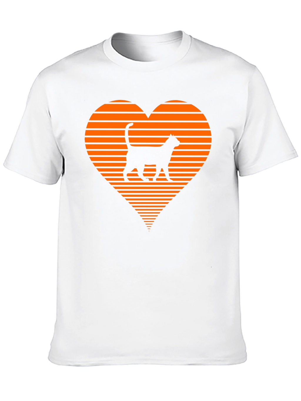 Retro Cat Lover T-Shirt - Heart Design