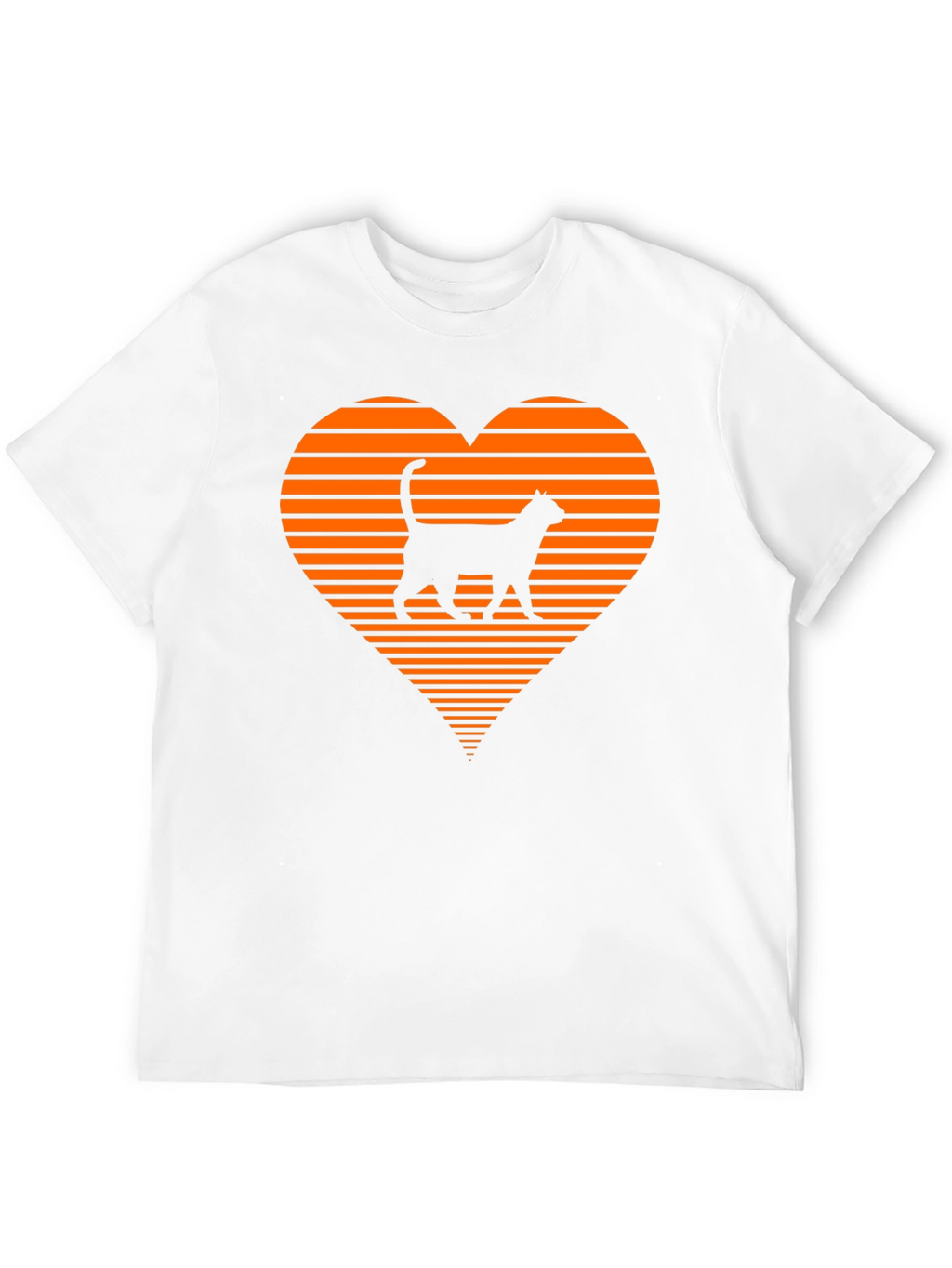 Retro Cat Lover T-Shirt - Heart Design