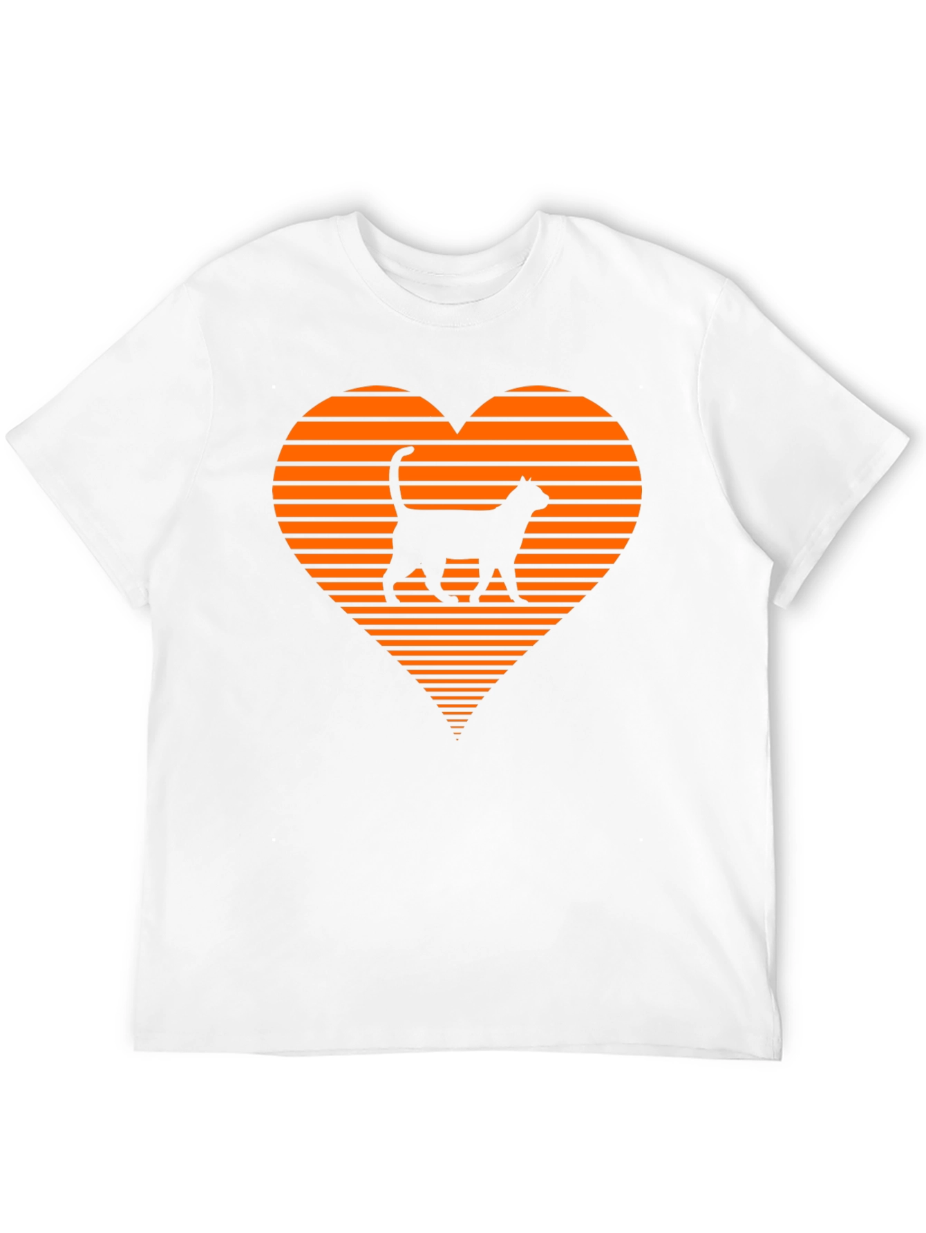 Retro Cat Lover T-Shirt - Heart Design