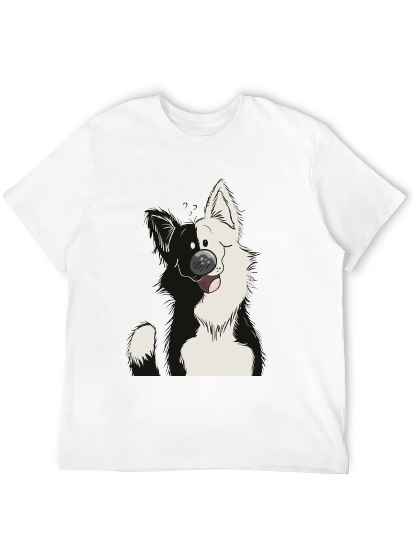 Cartoon Dog Graphic Black T-Shirt