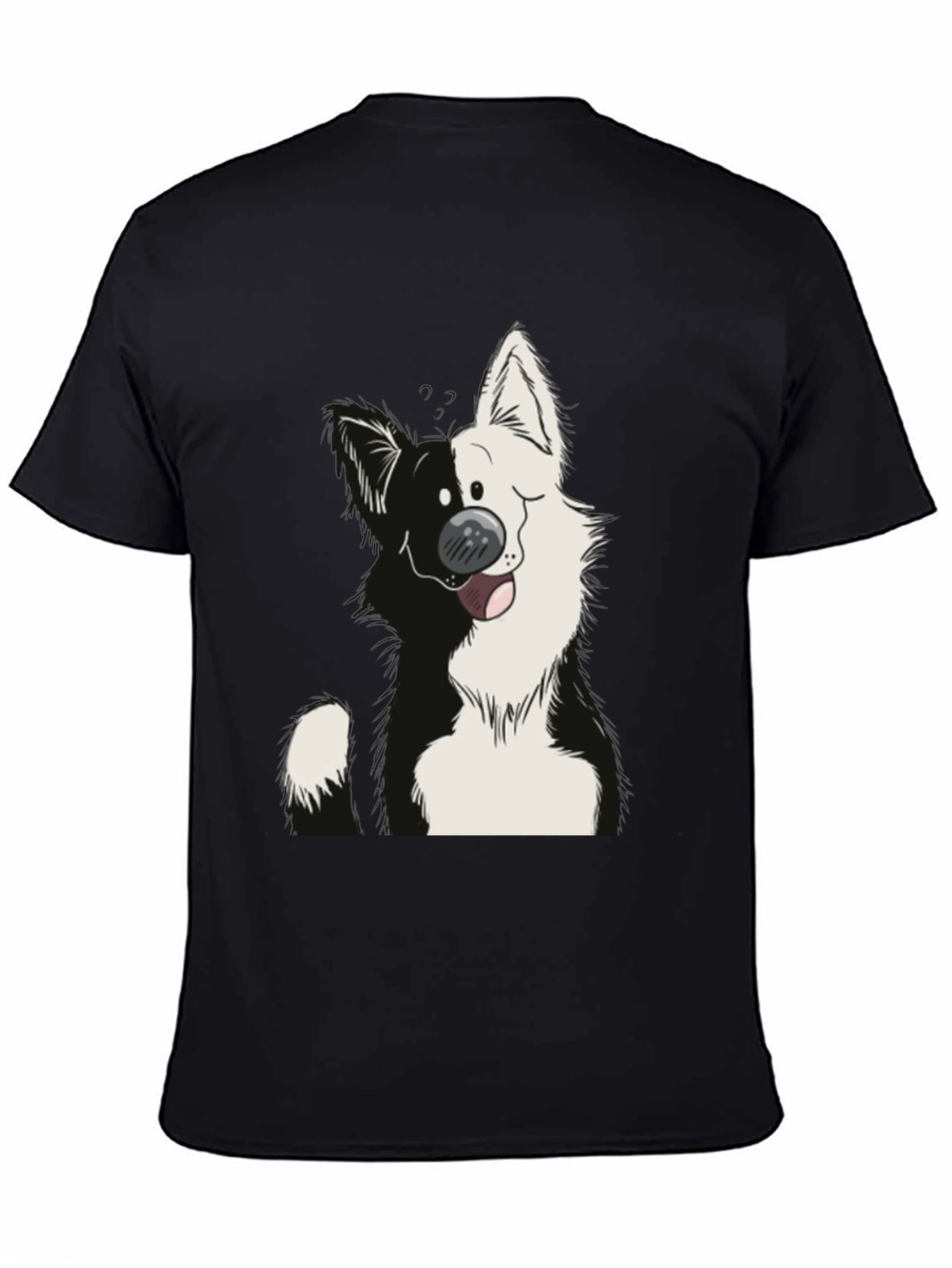 Cartoon Dog Graphic Black T-Shirt