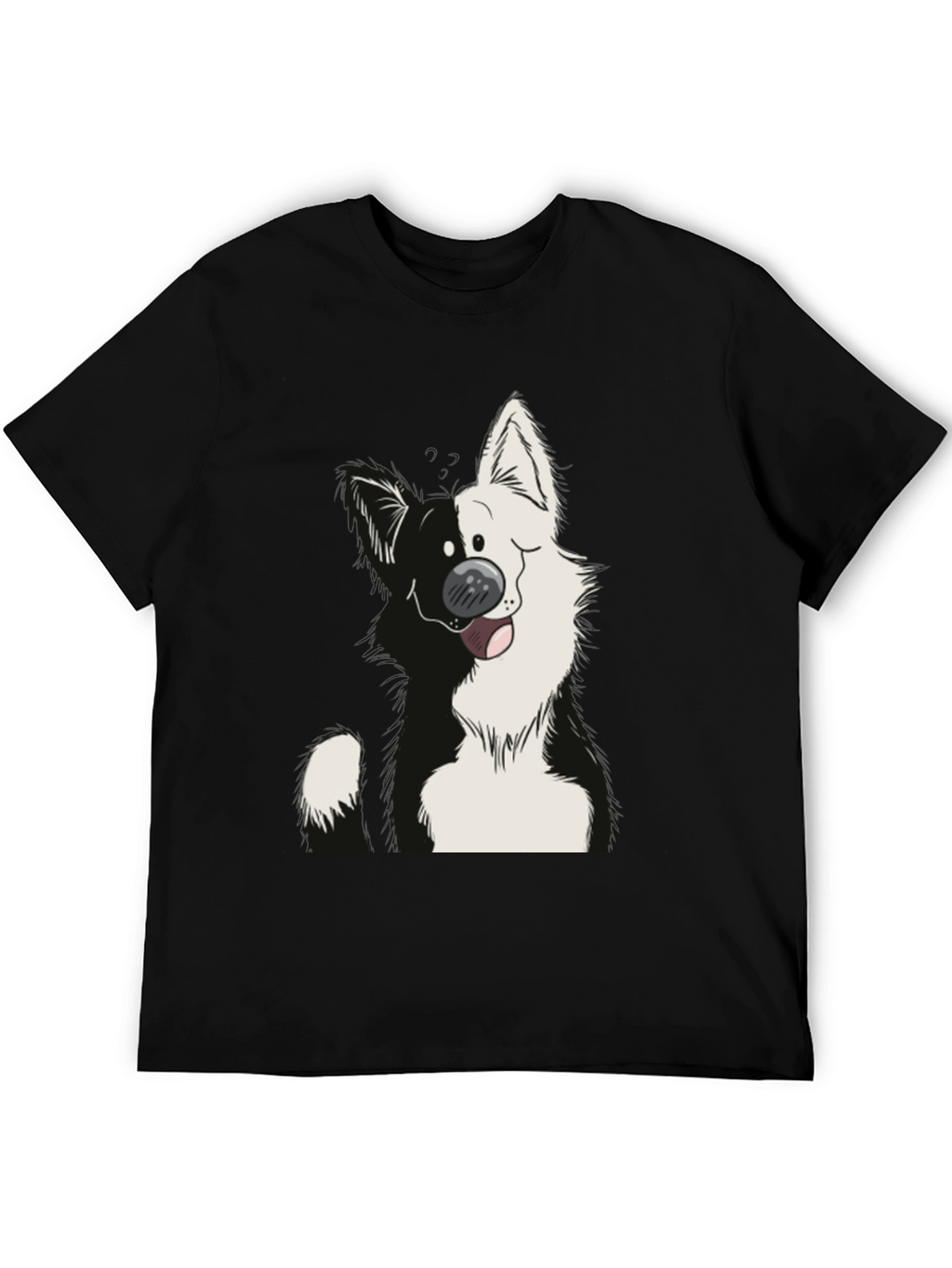 Cartoon Dog Graphic Black T-Shirt