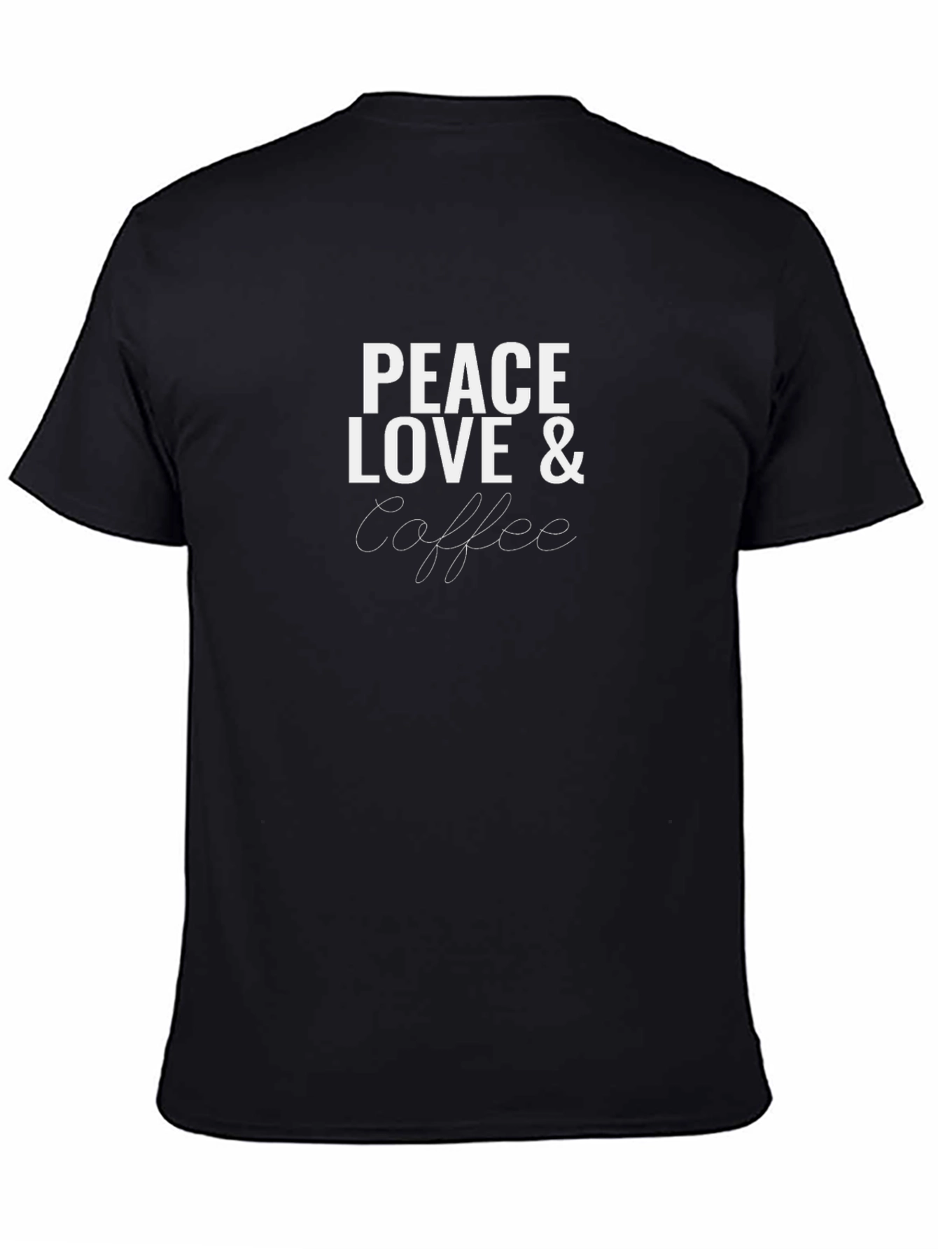 Peace Love & Coffee Black Graphic Tee
