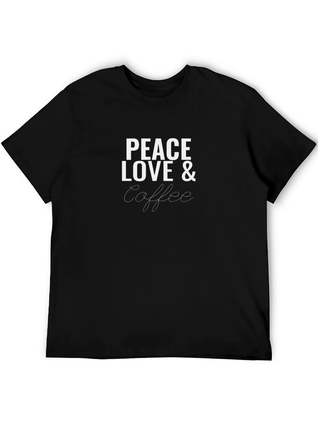 Peace Love & Coffee Black Graphic Tee