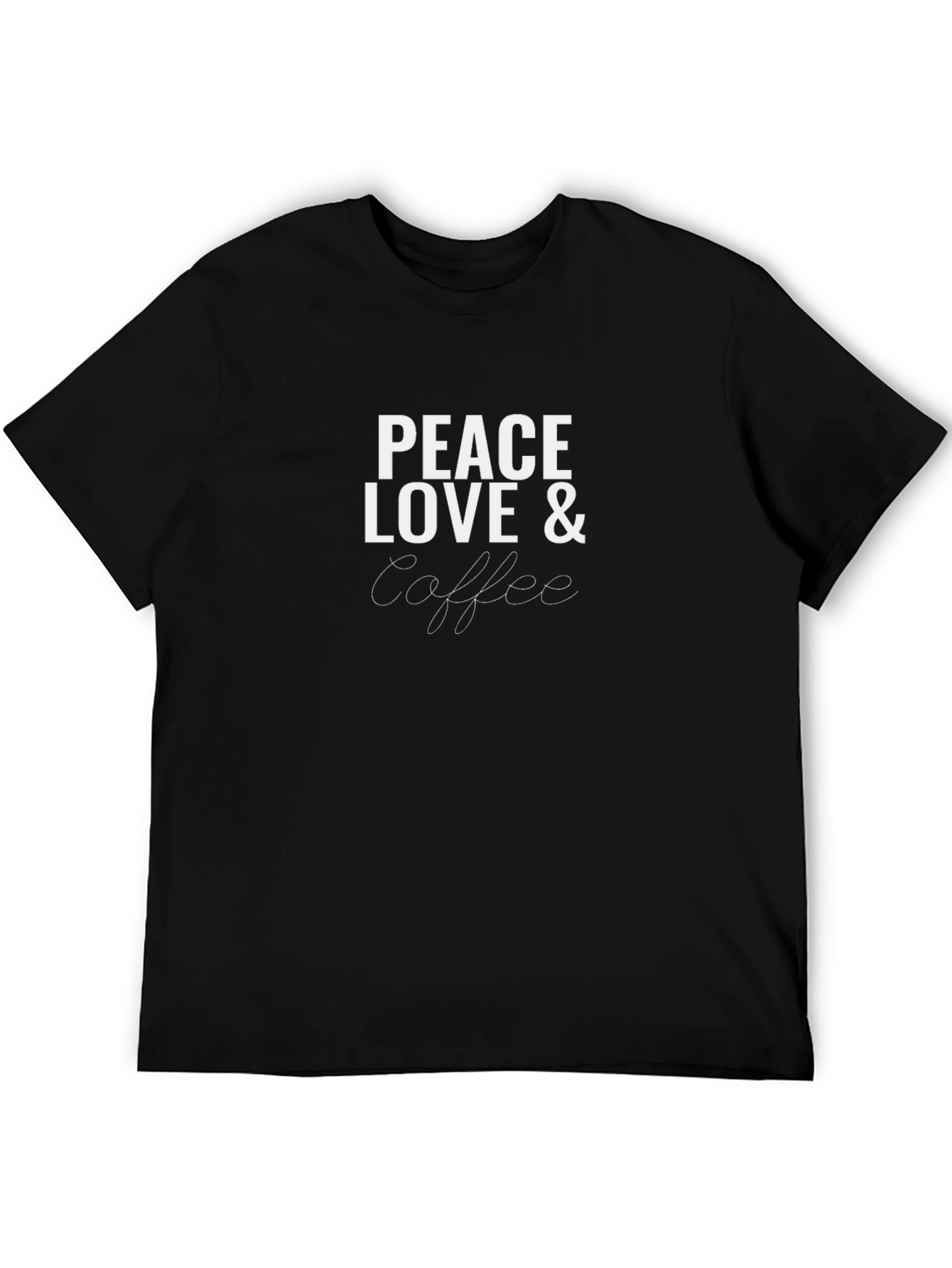 Peace Love & Coffee Black Graphic Tee