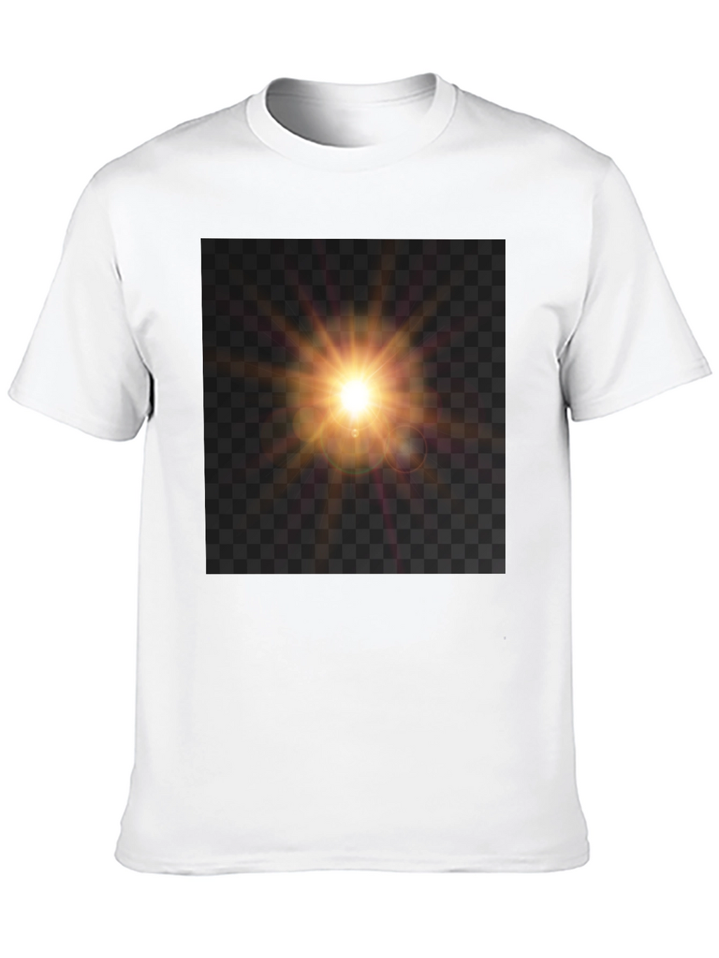 Black T-Shirt with Sun Flare Graphic