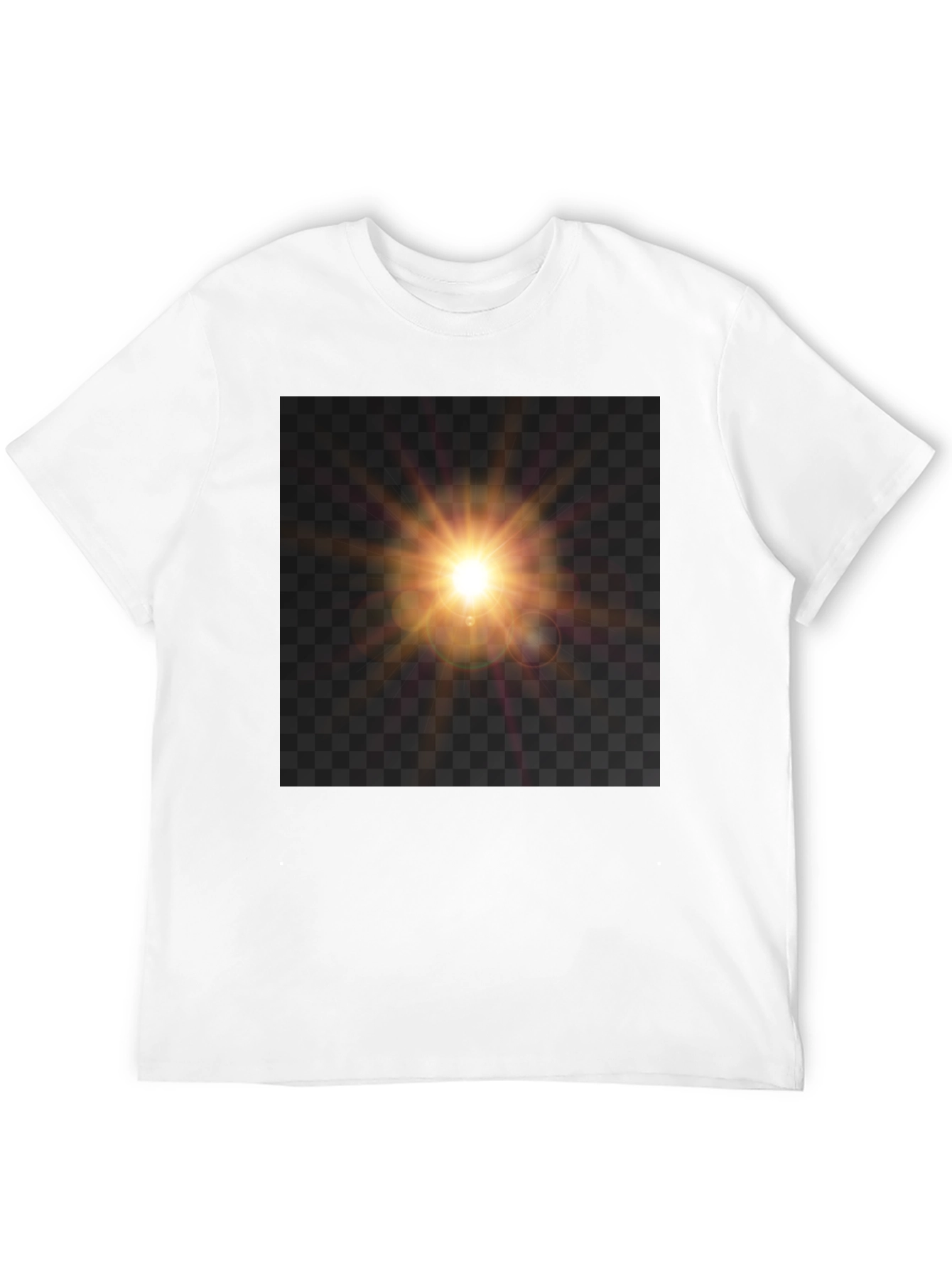 Black T-Shirt with Sun Flare Graphic