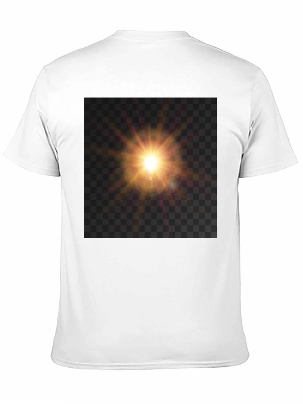 Black T-Shirt with Sun Flare Graphic